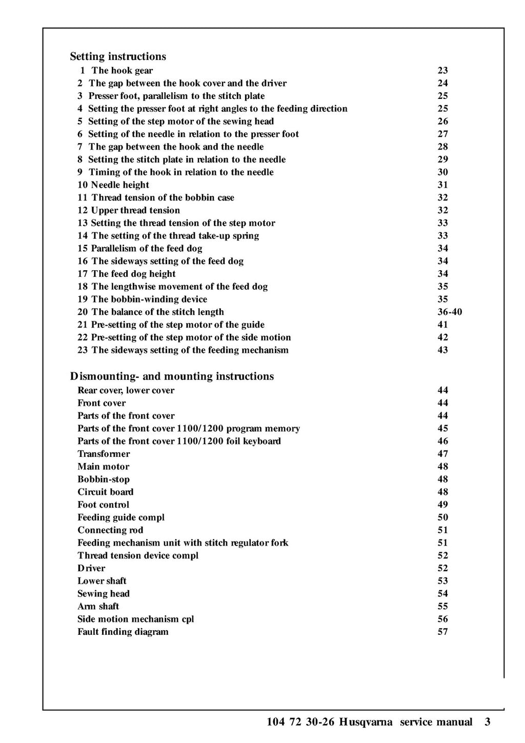 HUSQVARNA 1200 1100 1090 1070 1050 SERVICE MANUAL - WIRE BOUND - TOUGH COVERS