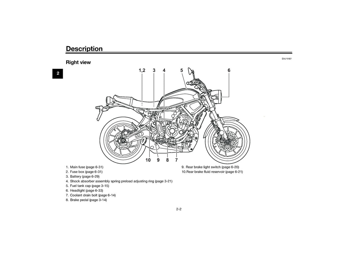YAMAHA XSR700 Motorcycle Owners Manual 2021 - STEEL WIRE BOUND - TOUGH COVERS