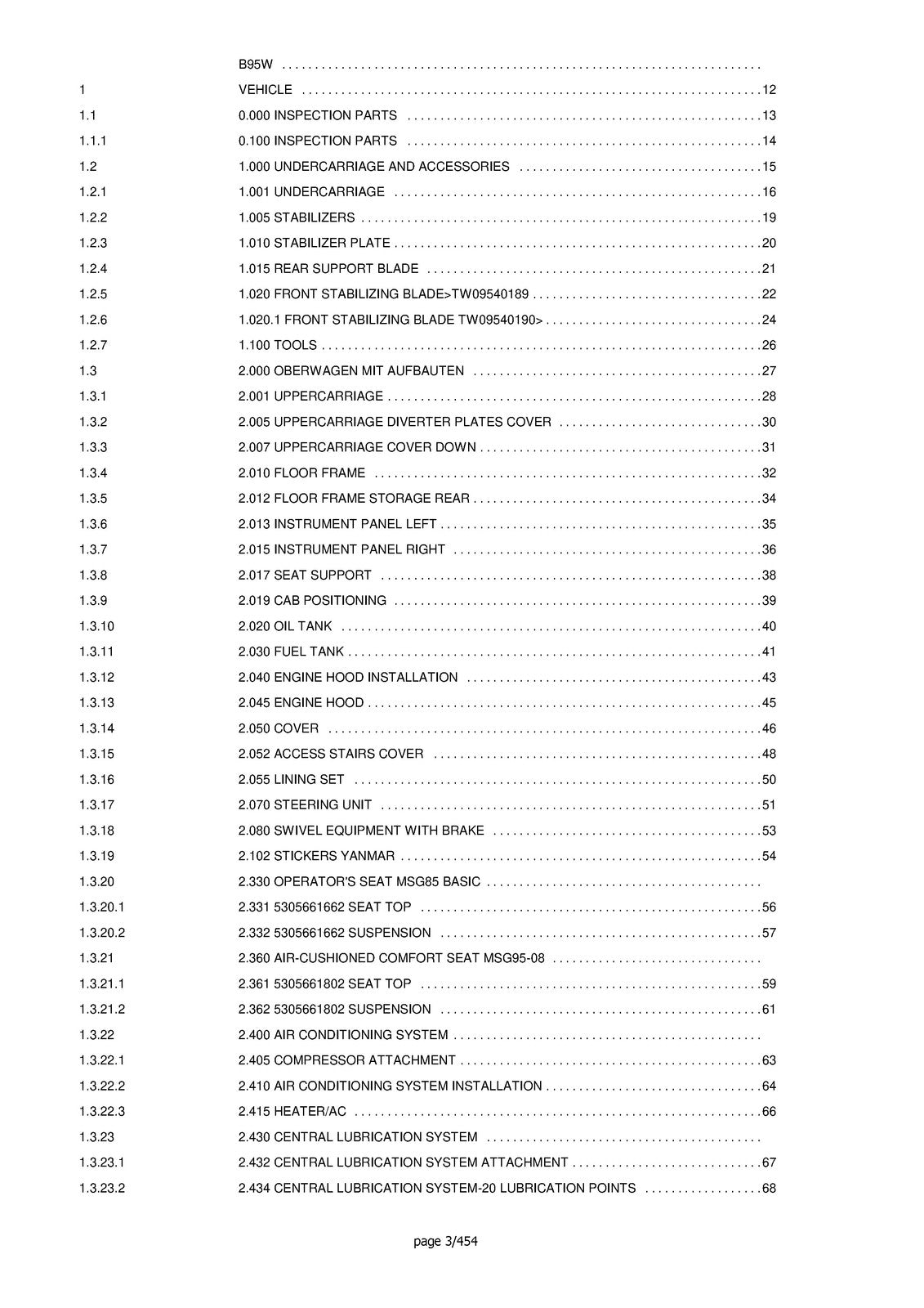 YANMAR B95W Wheeled Excavator Parts Catalog Manual - WIRE BOUND - TOUGH COVERS