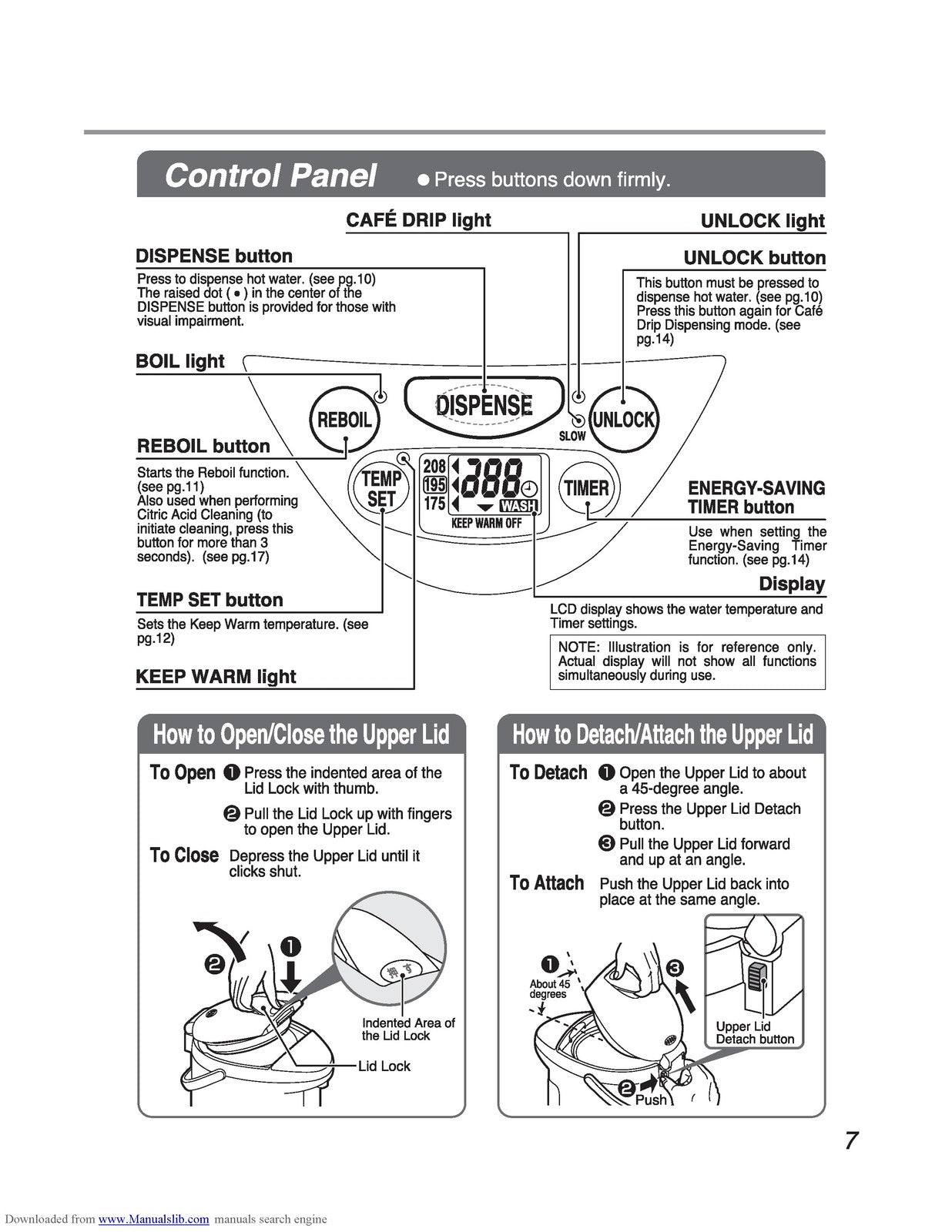ZOJIRUSHI CD-QAC40 Micom Water Boiler Warmer Operating Instructions Manual
