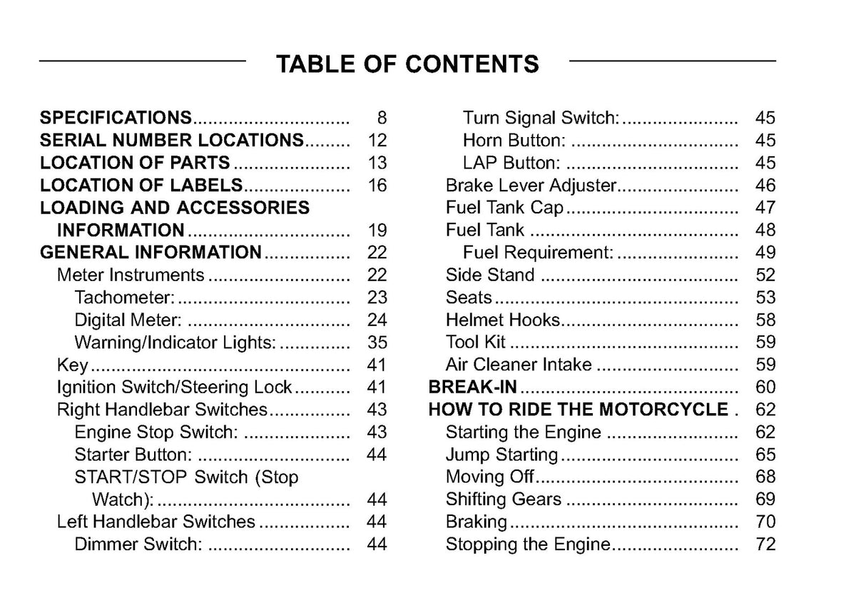 KAWASAKI Ninja ZX-6R Owners Manual 2010 - STEEL WIRE BOUND - PROTECTIVE COVERS