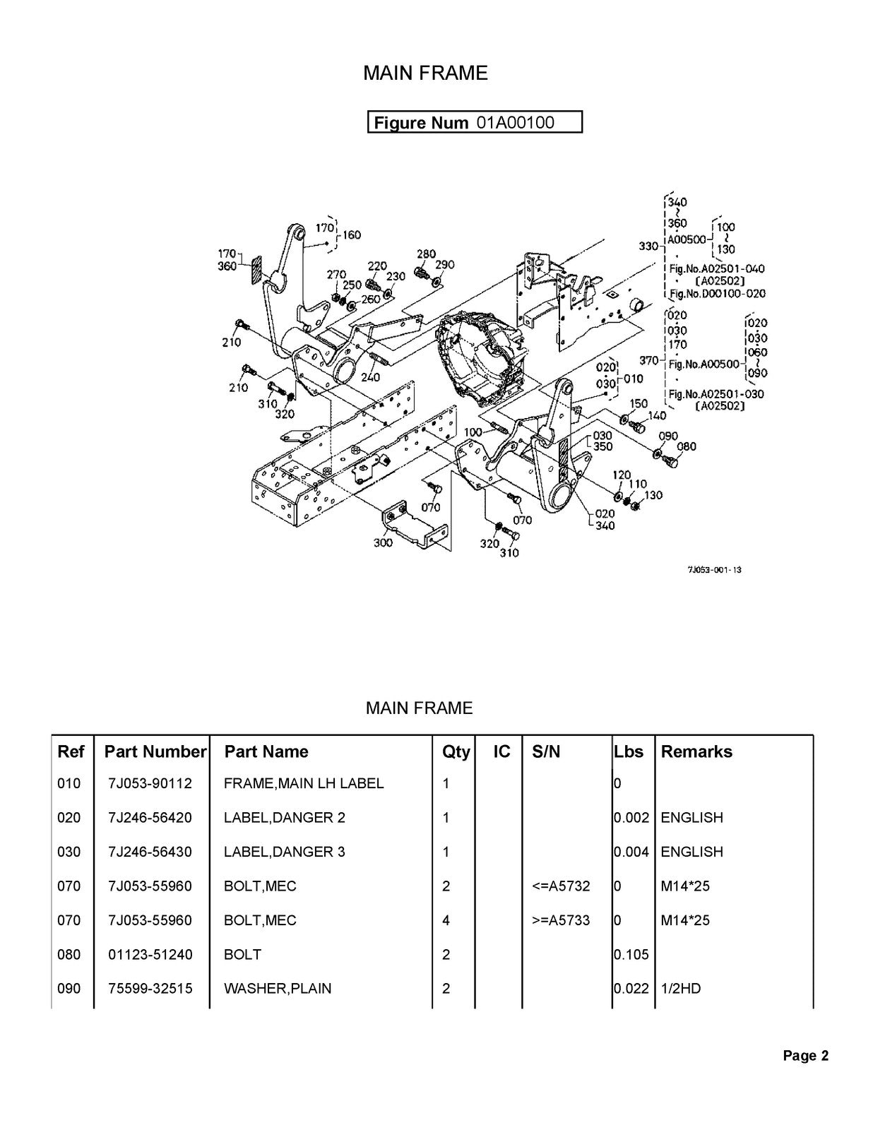 KUBOTA LA364 Loader Illustrated Parts List Manual - WIRE BOUND - TOUGH COVERS