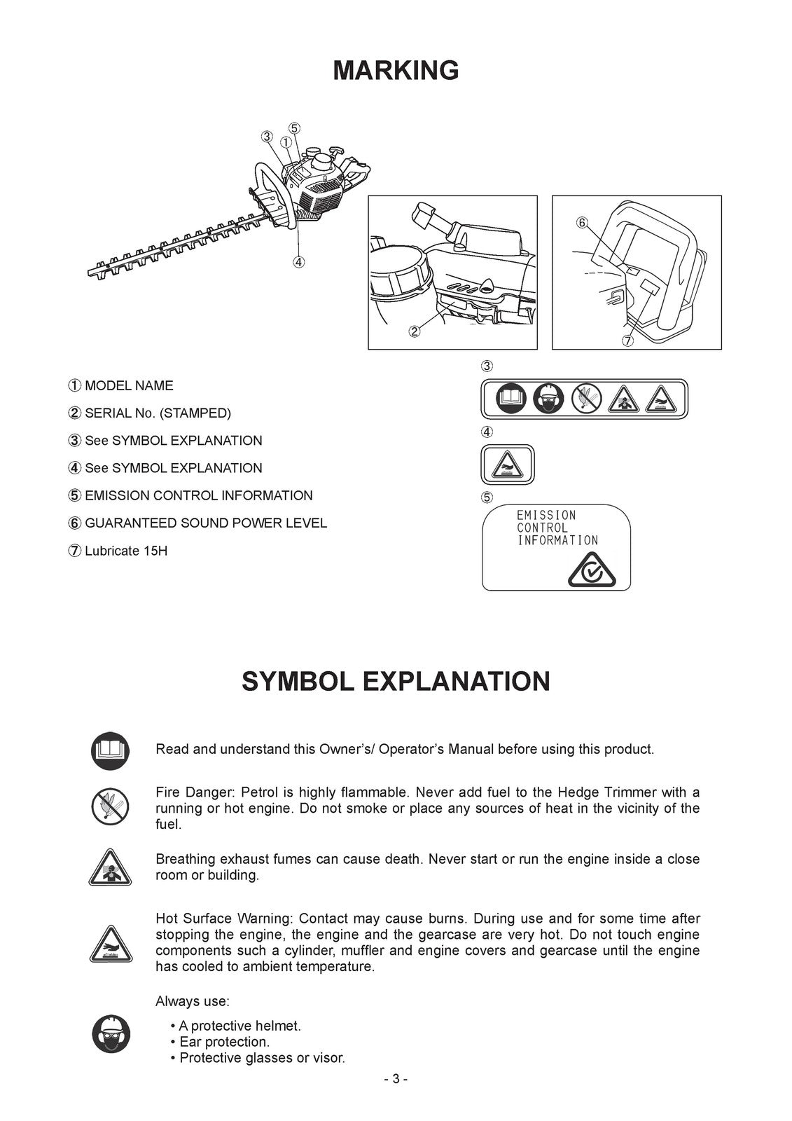 KUBOTA KHT23D Hedge Trimmer Owners Operators Manual - WIRE BOUND - TOUGH COVERS