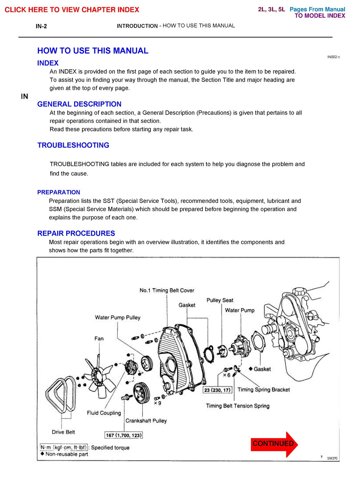 TOYOTA 2L 3L Diesel Engine Repair Manual 1999 - STEEL WIRE BOUND - TOUGH COVERS