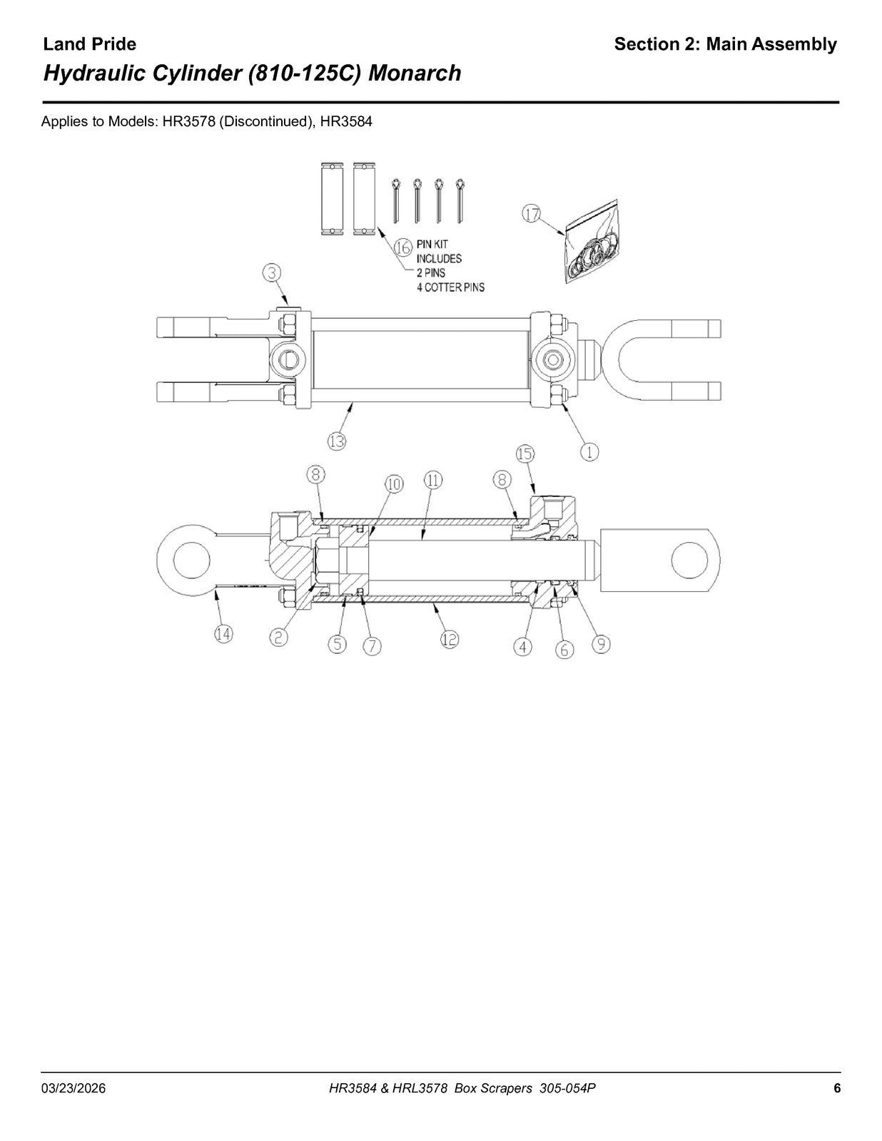 LAND PRIDE HR3584 Box Scrapers Parts Manual 2026 - WIRE BOUND - TOUGH COVERS