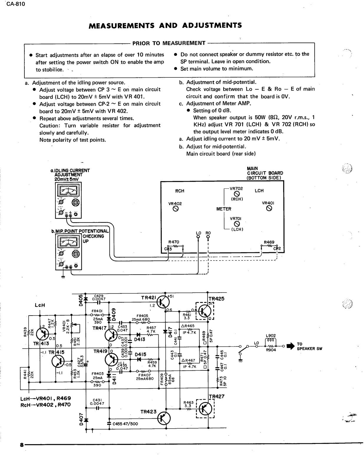 YAMAHA CA-810 Stereo Integrated Amplifier Service Manual, FOLDOUTS