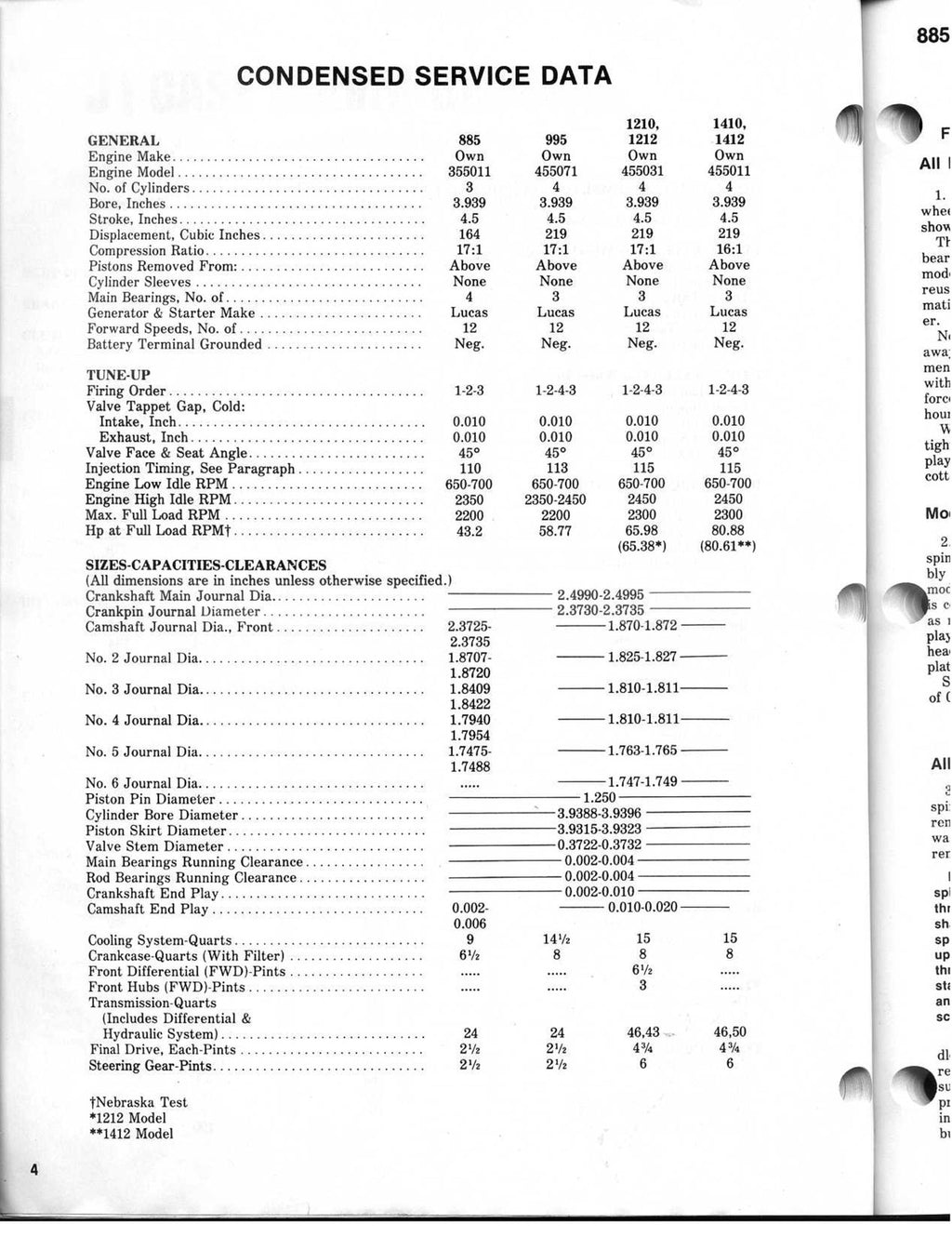CASE David Brown 885 995 1210 1212 1410 1412 Shop Service Manual - WIRE BOUND