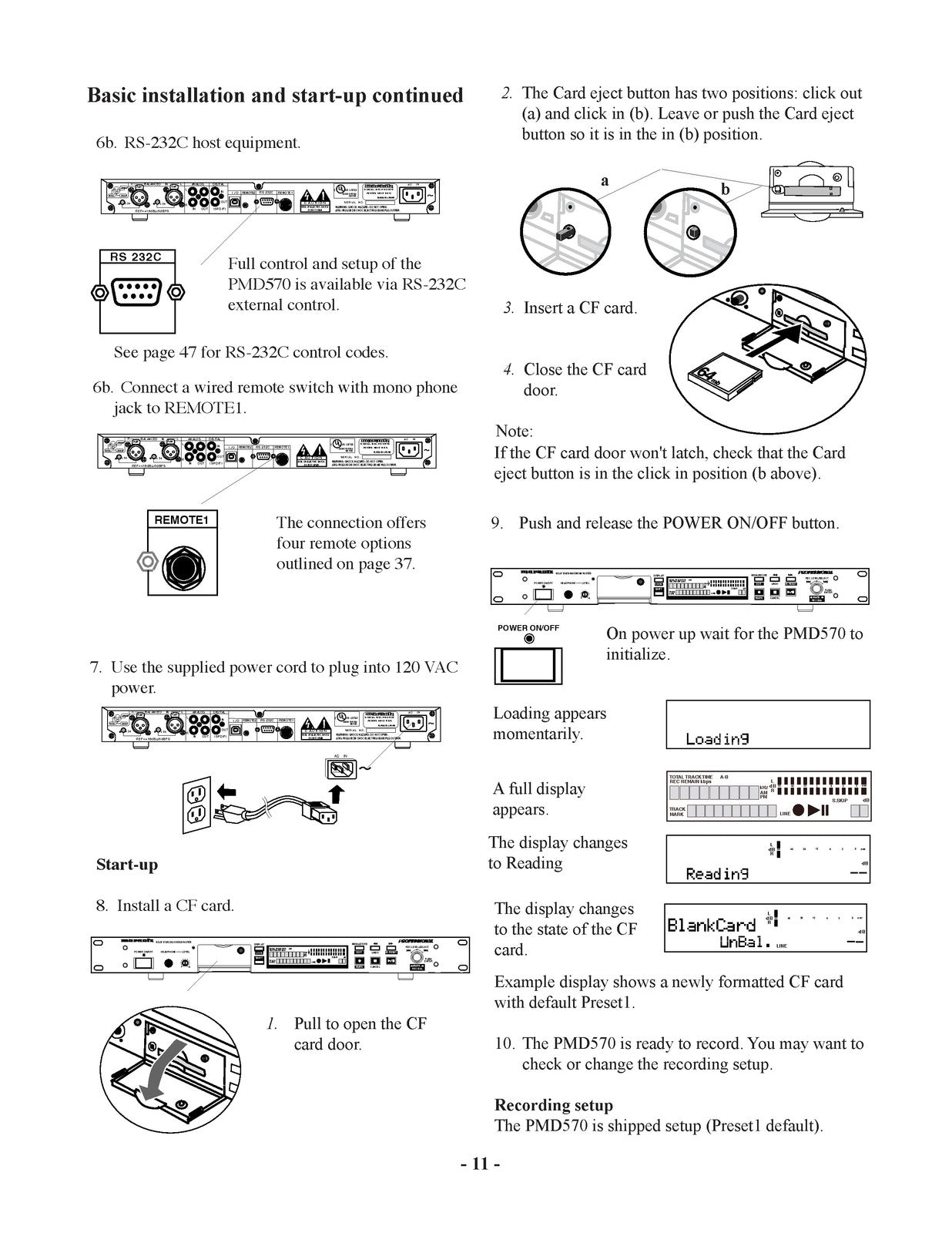 MARANTZ PMD570 Solid State Recorder User Manual - WIRE BOUND - TOUGH COVERS