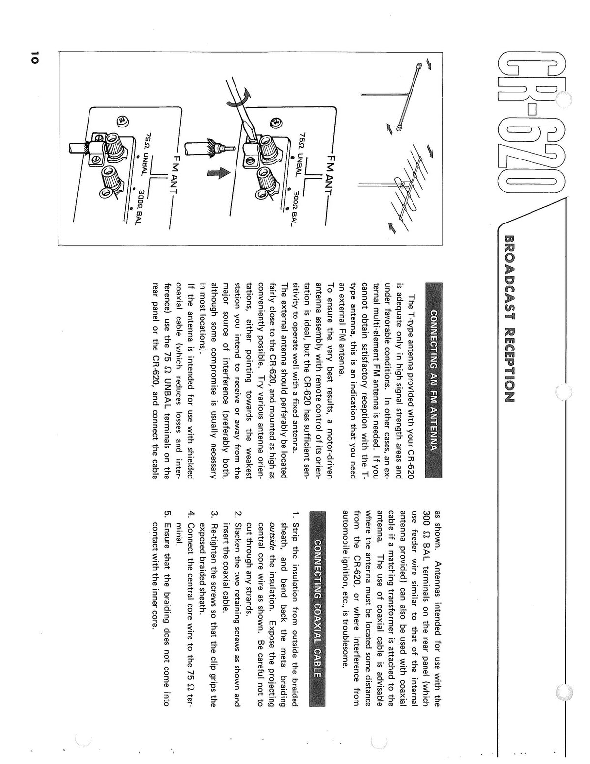 YAMAHA CR-620 Receiver Operators Service Parts Manual BUNDLE - WIRE BOUND