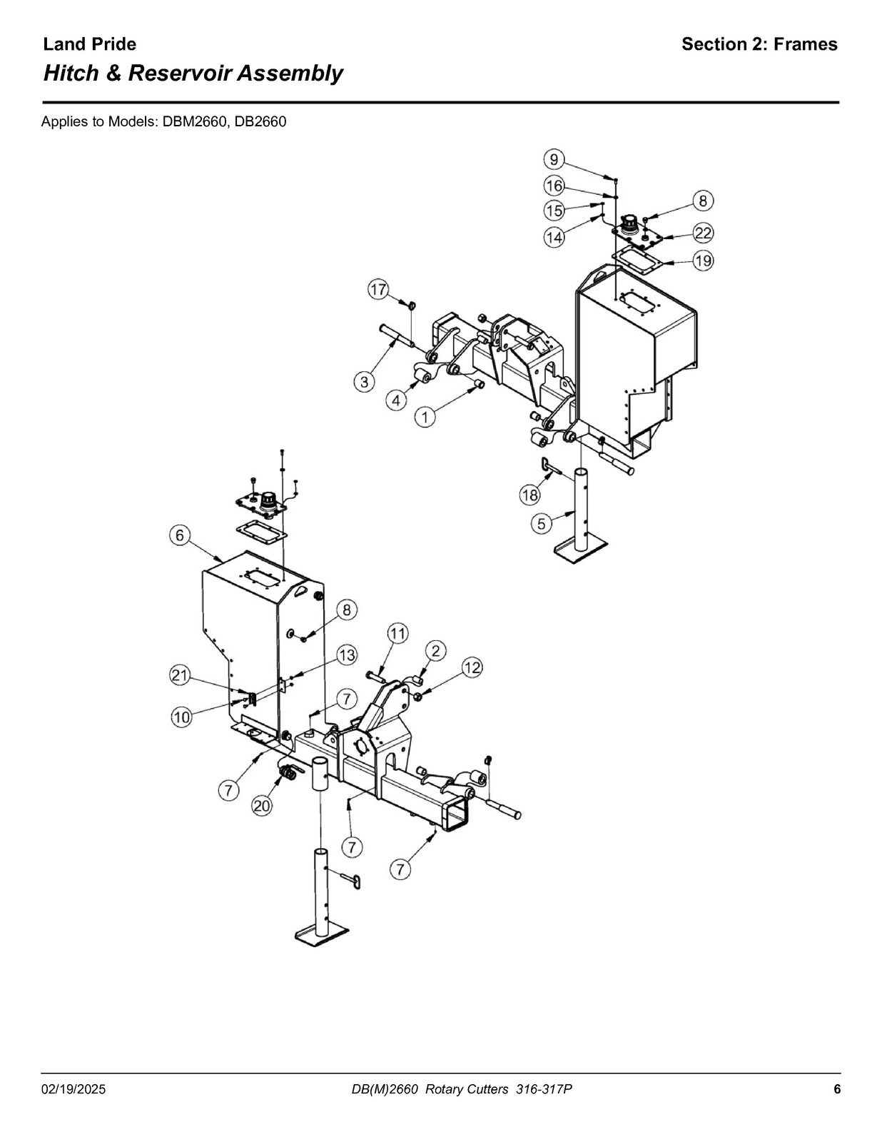 LAND PRIDE DB26 Series Ditch Bank Cutter Parts Manual 2025 - WIRE BOUND - COVERS