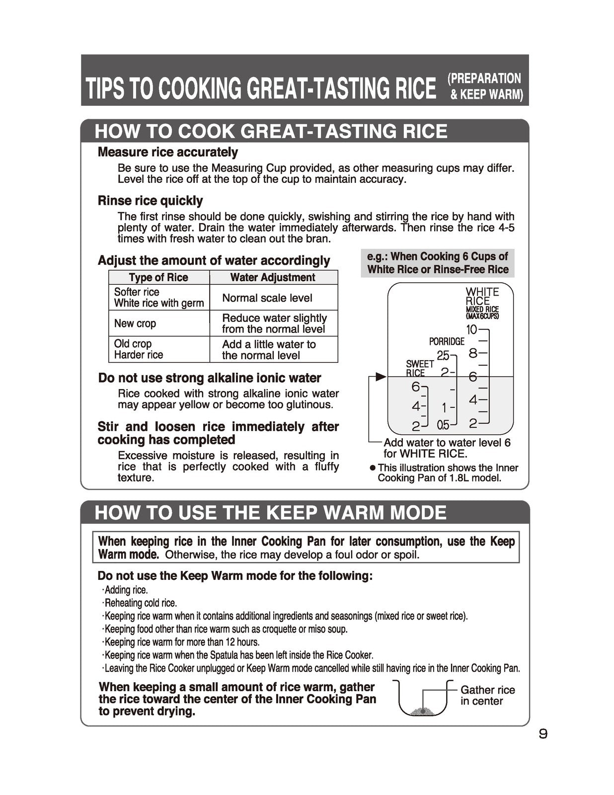 ZOJIRUSHI NS-WAC10 18 Micom Rice Cooker  Operating Instructions Manual - BOUND