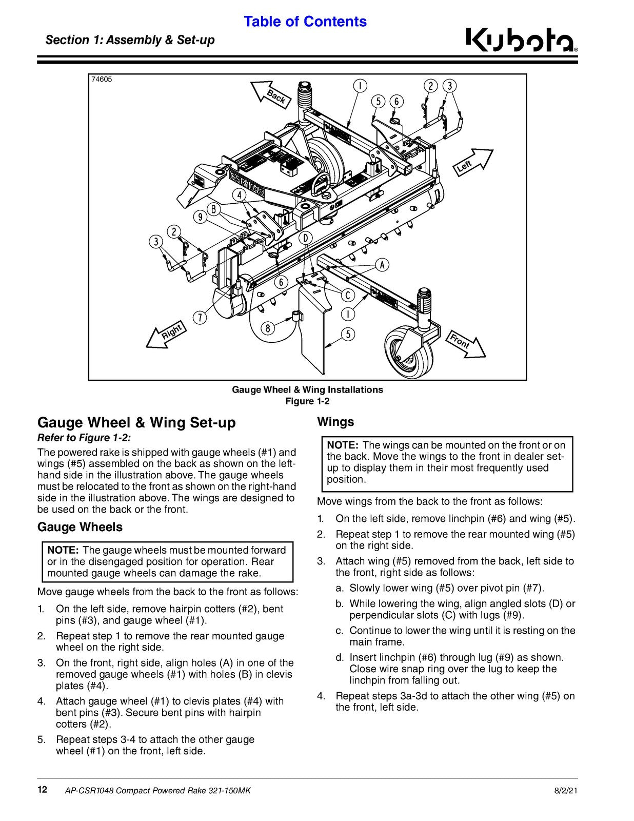 LAND PRIDE CSR10 Series Compact Powered Rakes Operators Manual - WIRE BOUND