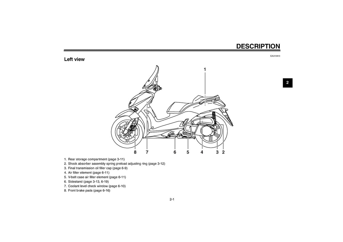 YAMAHA VP250 Owners Manual 2007 - STEEL WIRE BOUND - PROTECTIVE COVERS