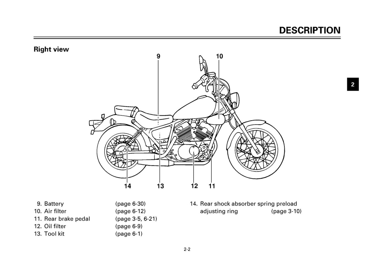 YAMAHA XV125S Motorcycle Owners Manual 2000 - STEEL WIRE BOUND - TOUGH COVERS