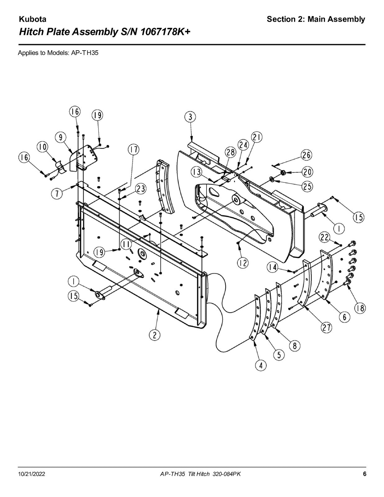 LAND PRIDE TH35 Series Tilt Hitch Parts Manual 2022 - WIRE BOUND - TOUGH COVERS