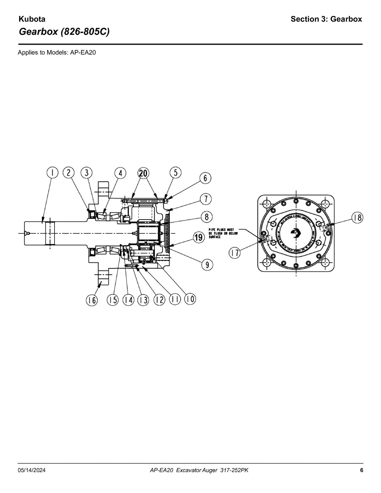 LAND PRIDE EA20 Series Excavator Augers Parts Manual 2024 - WIRE BOUND - COVERS