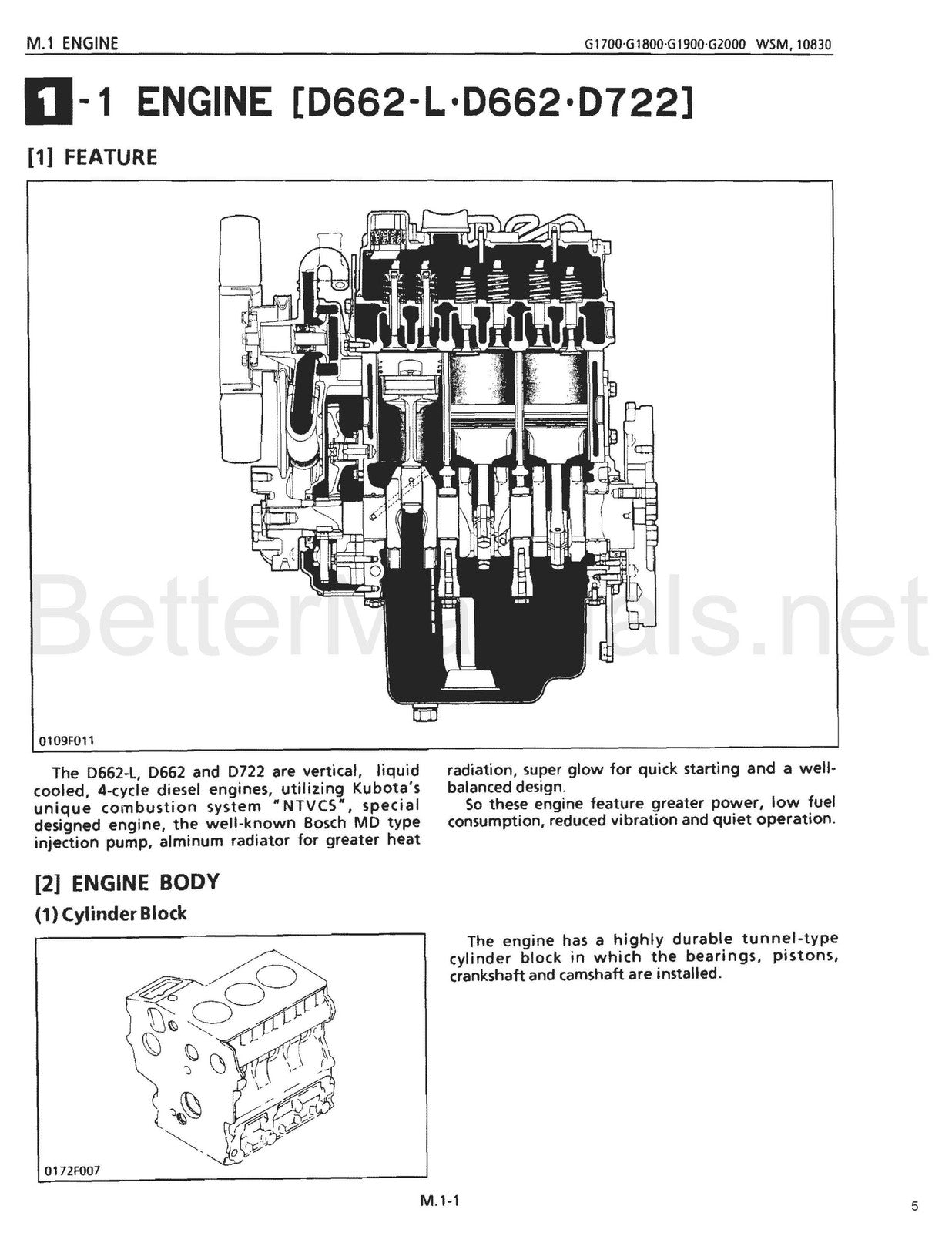 KUBOTA G1700 G1800 G1900 G2000 Service Manual - BOUND - COVERS - XL FOLDOUTS