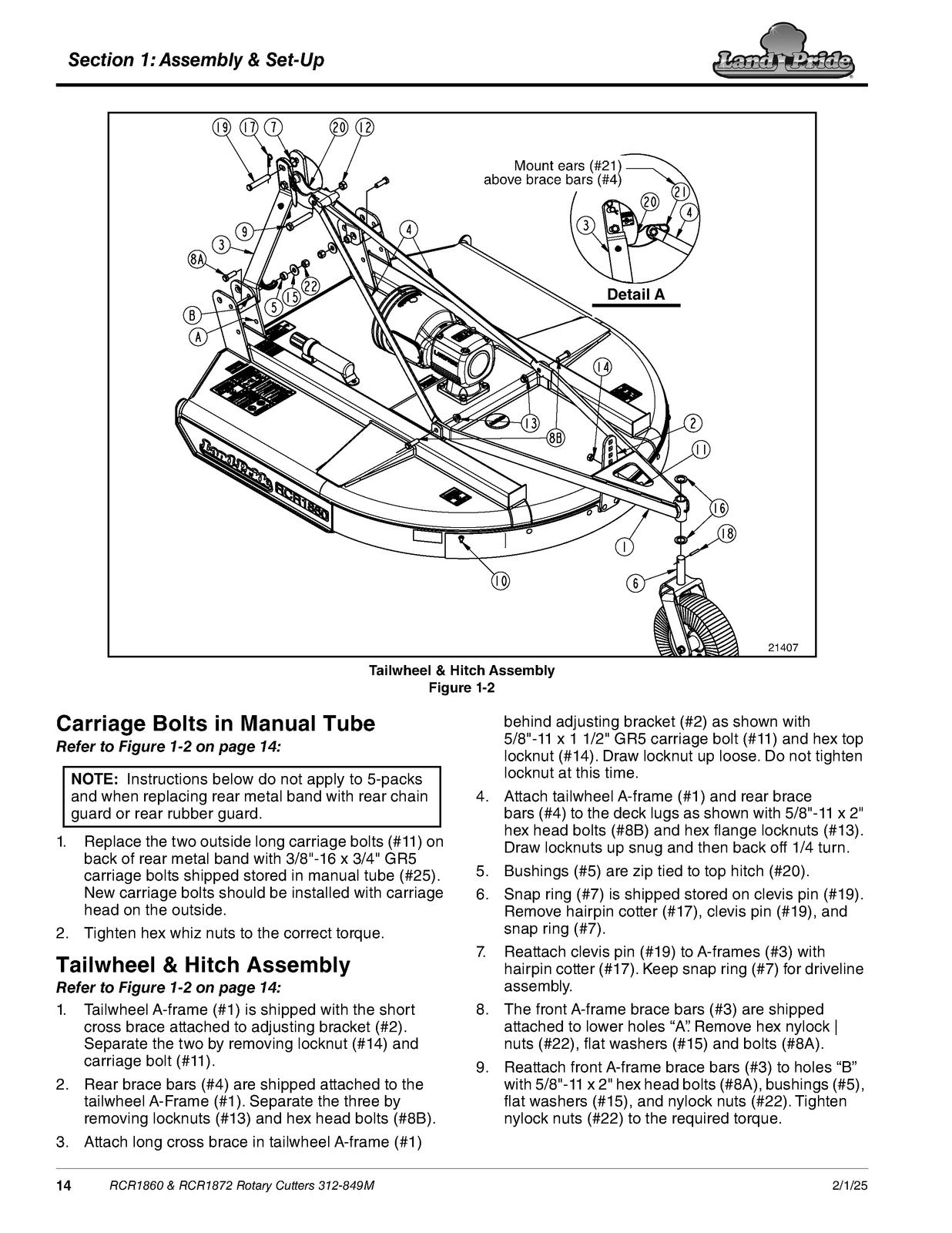 LAND PRIDE RCR1860 RCR1872 Rotary Cutters Operators Manual 2025 - WIRE BOUND