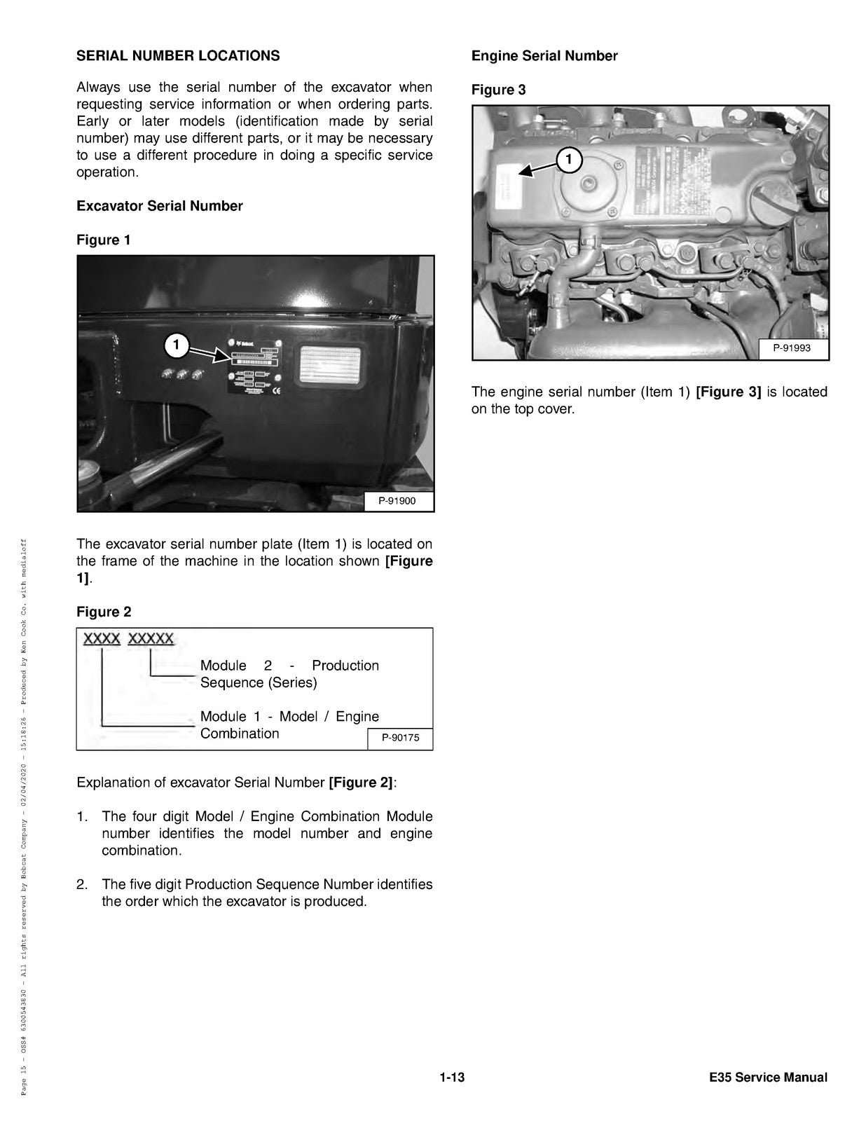 BOBCAT E35 Compact Excavator Service Manual SN A93K11001 and Up, FOLDOUTS
