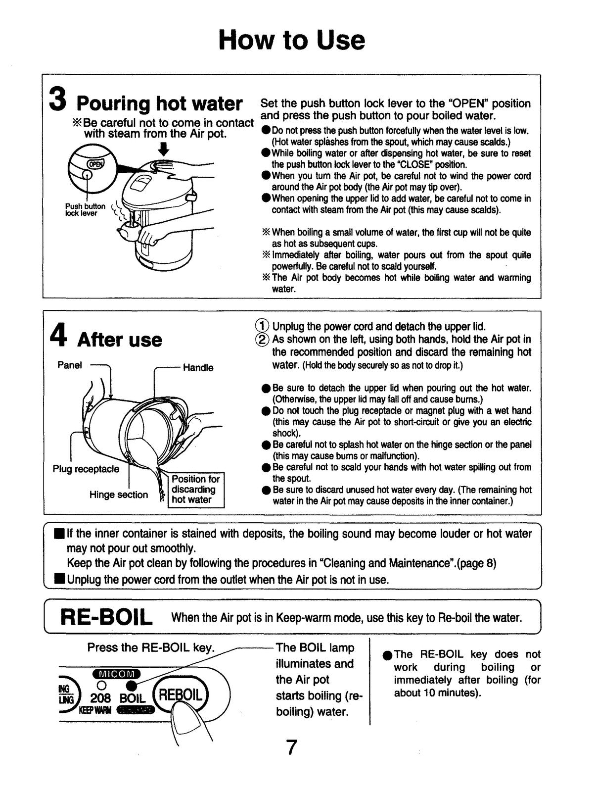 ZOJIRUSHI CW-PZC22 CW-PZC30 Electric Air Pot Operating Instructions Manual