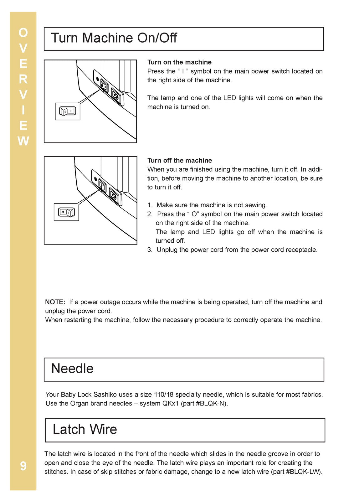 BABY LOCK Sashiko 2 BLQK2 Sewing Machine Instruction Manual - WIRE BOUND