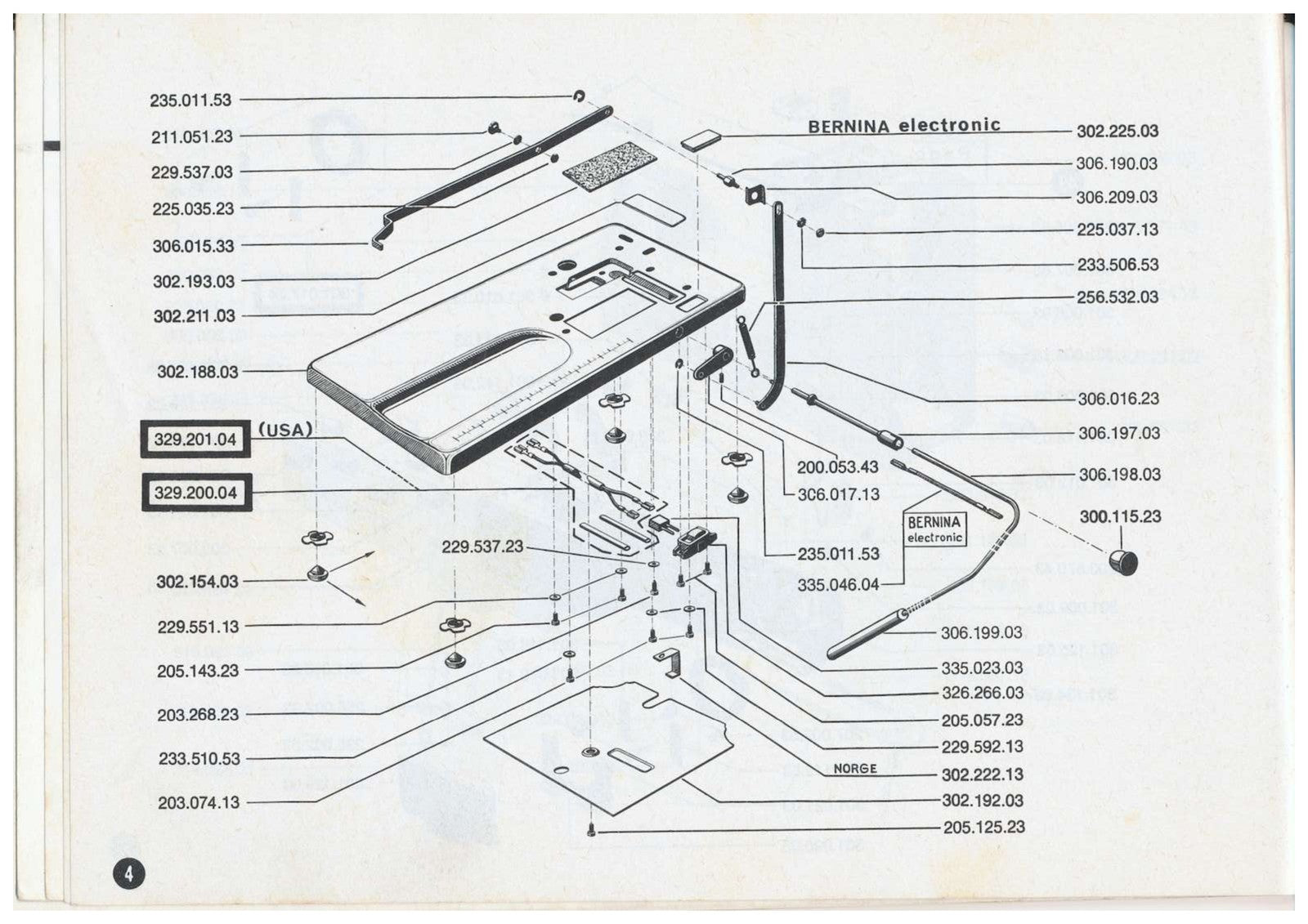BERNINA 830 831 832 Record Sewing Machine Illustrated Parts Manual - WIRE BOUND
