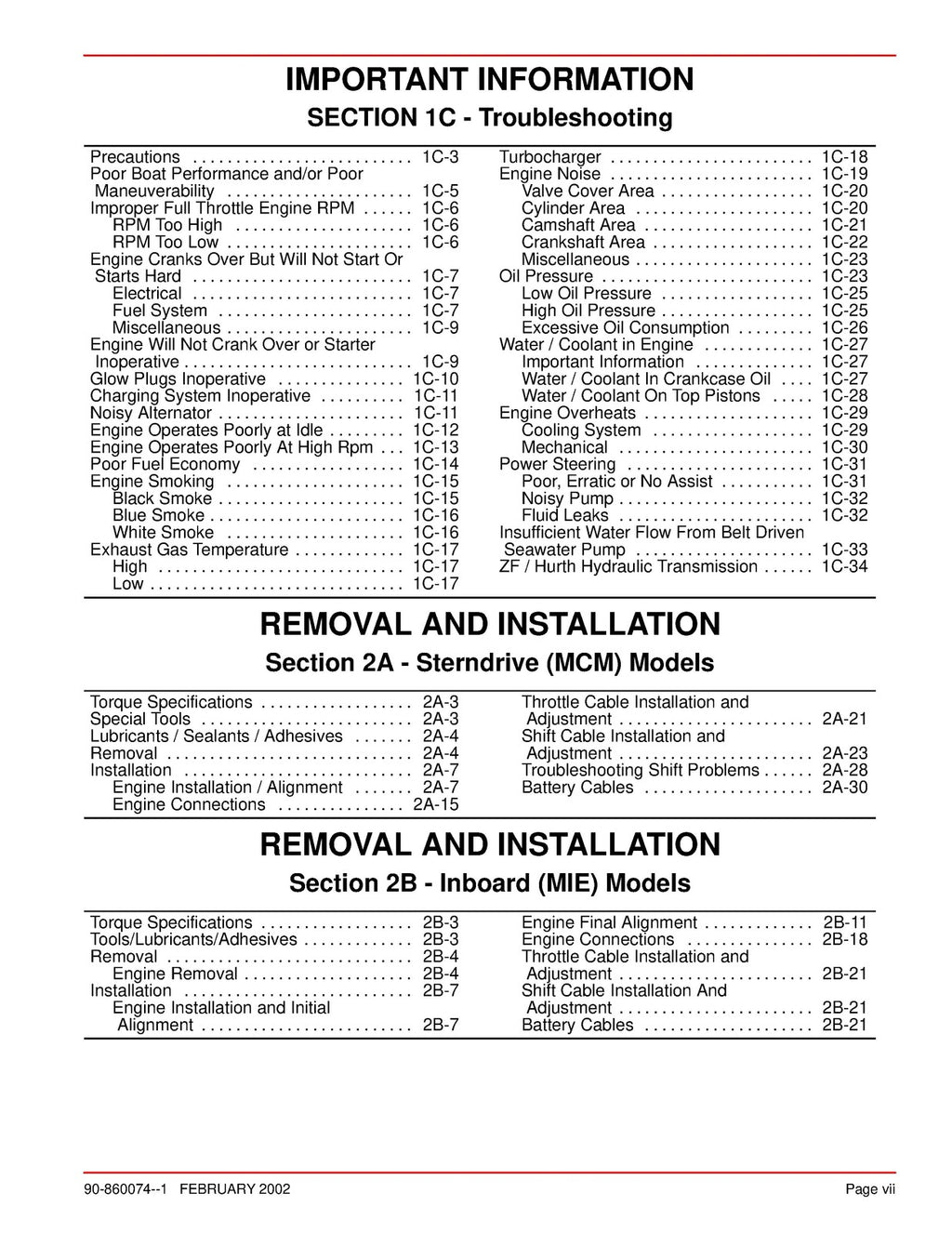 MERCURY MERCRUISER NO 22 MARINE IN-LINE DIESEL D28L D42L D-TRONIC - BOUND
