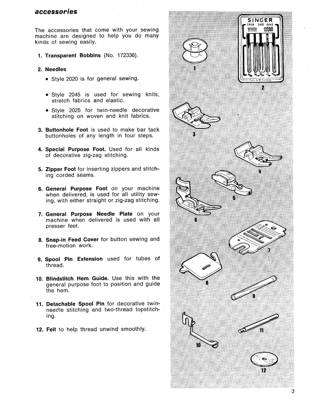 SINGER 6105 Free-Arm Zig-Zag Sewing Machine Instruction Manual - WIRE BOUND