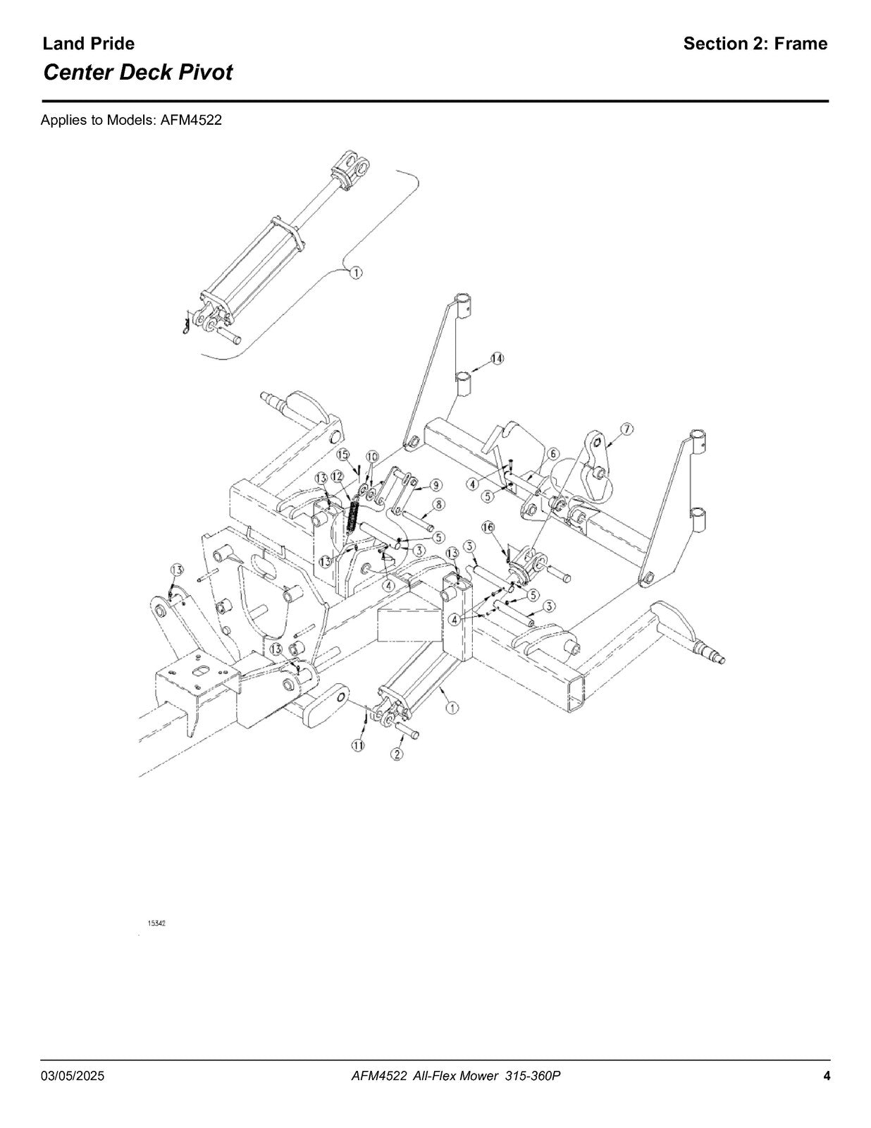 LAND PRIDE AFM4522 All-flex Mowers Parts Manual 2025 - WIRE BOUND - TOUGH COVERS