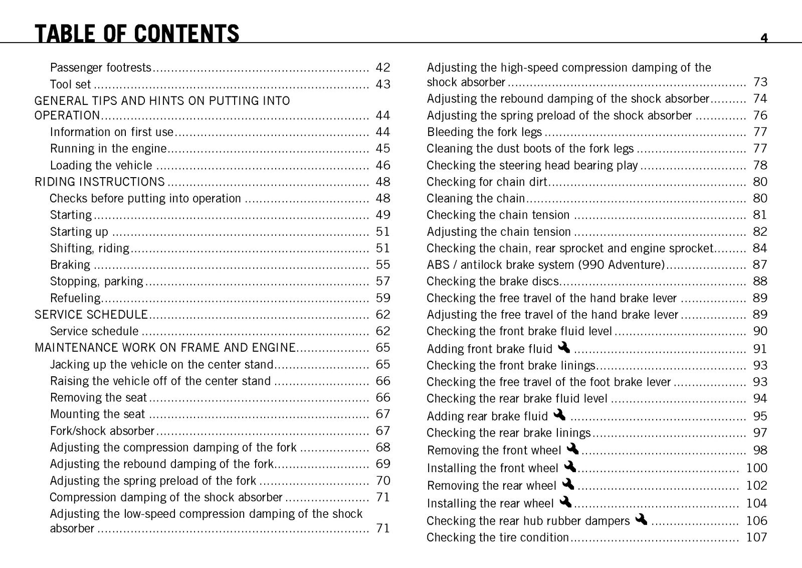 KTM 990 Adventure 990 Adventure R Owners Manual 2010 - WIRE BOUND - TOUGH COVERS