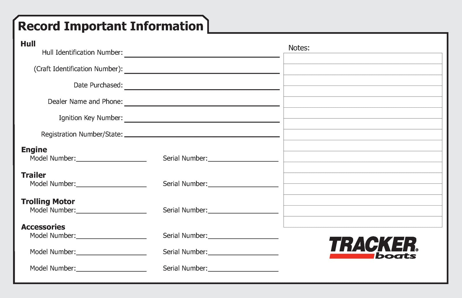 TRACKER MODIFIED "V" FISHING BOATS OPERATORS MANUAL - WIRE BOUND - TOUGH COVERS
