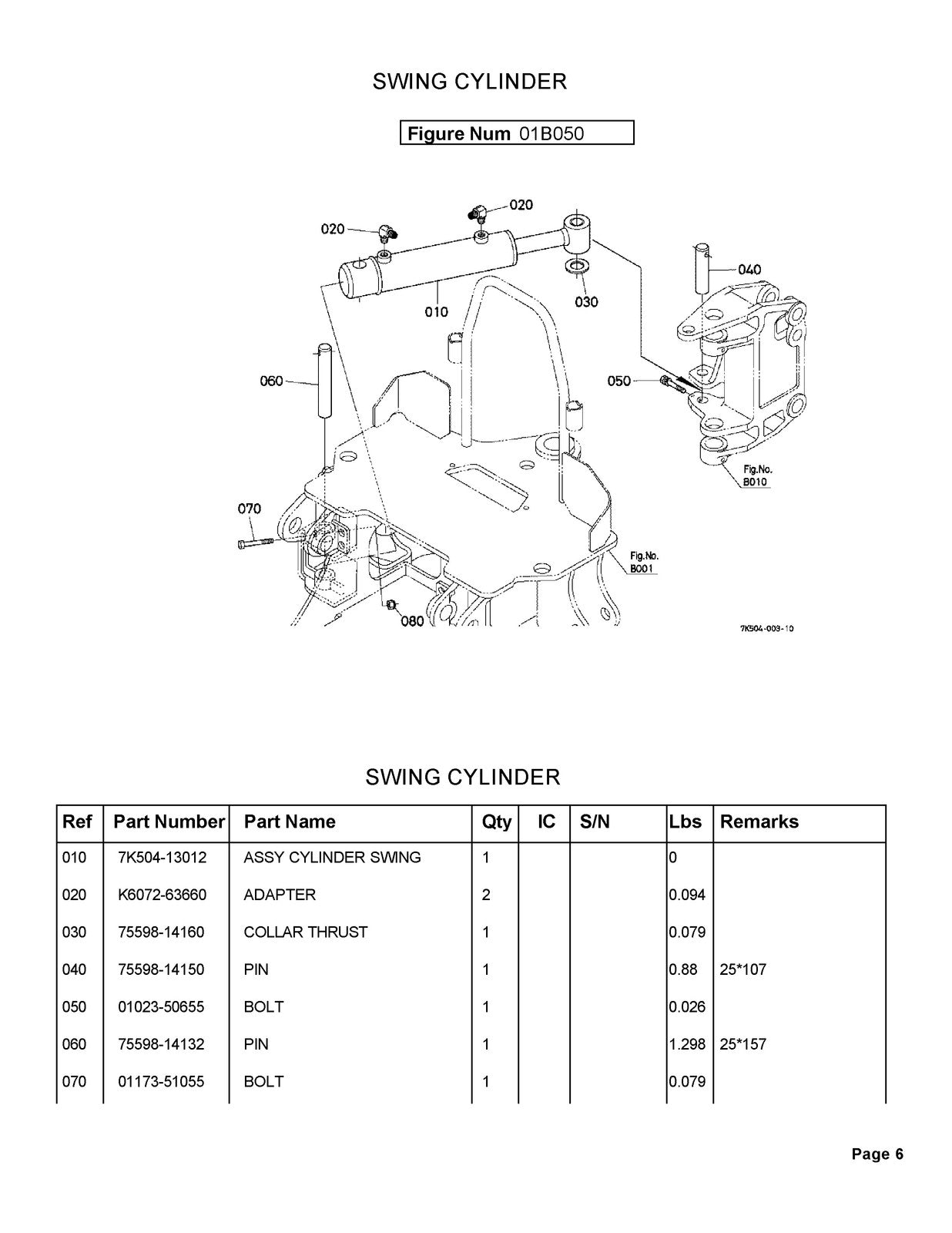 KUBOTA BH65 Backhoe Illustrated Parts List Manual - WIRE BOUND - TOUGH COVERS