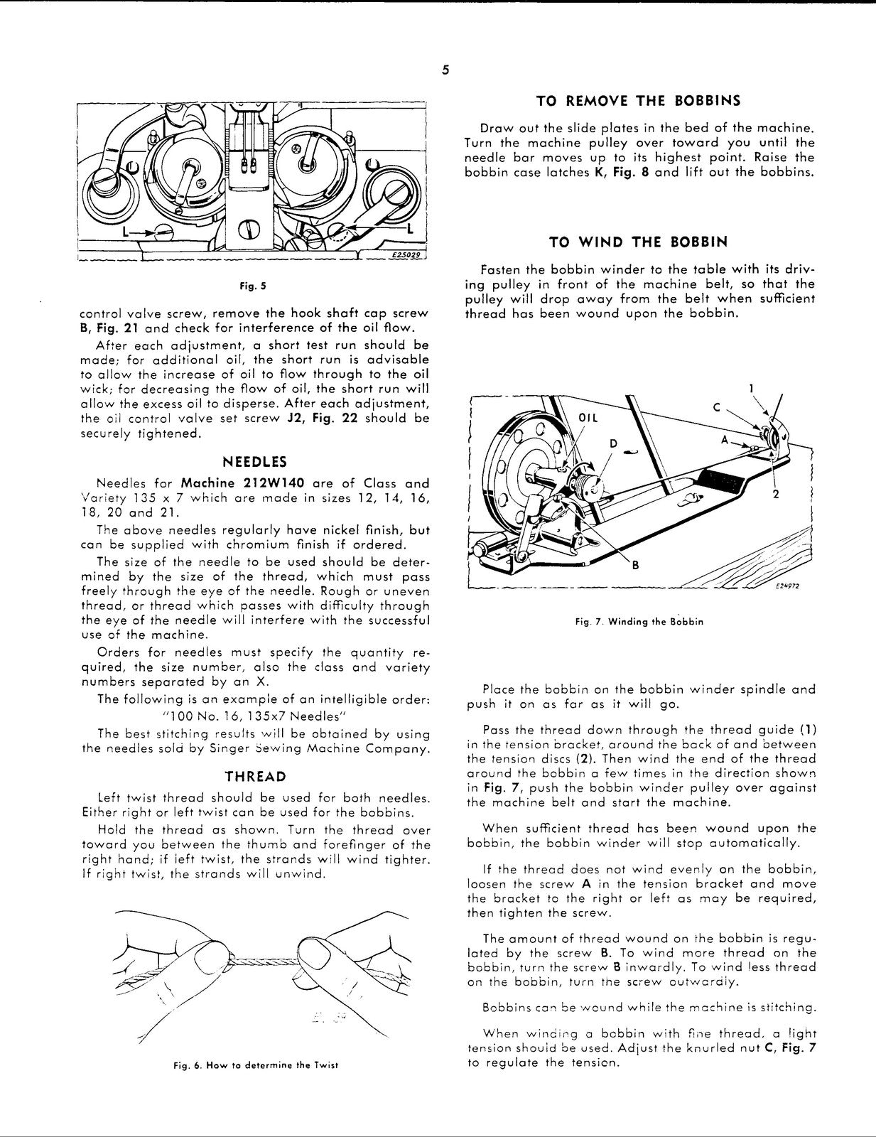 SINGER 212W140 Sewing Machine Service And Parts Manual 1955 - WIRE BOUND