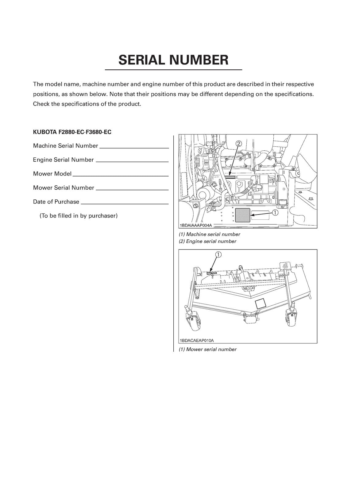 KUBOTA F2880-EC F3680-EC Illustrated Parts List Manual 2014 - WIRE BOUND