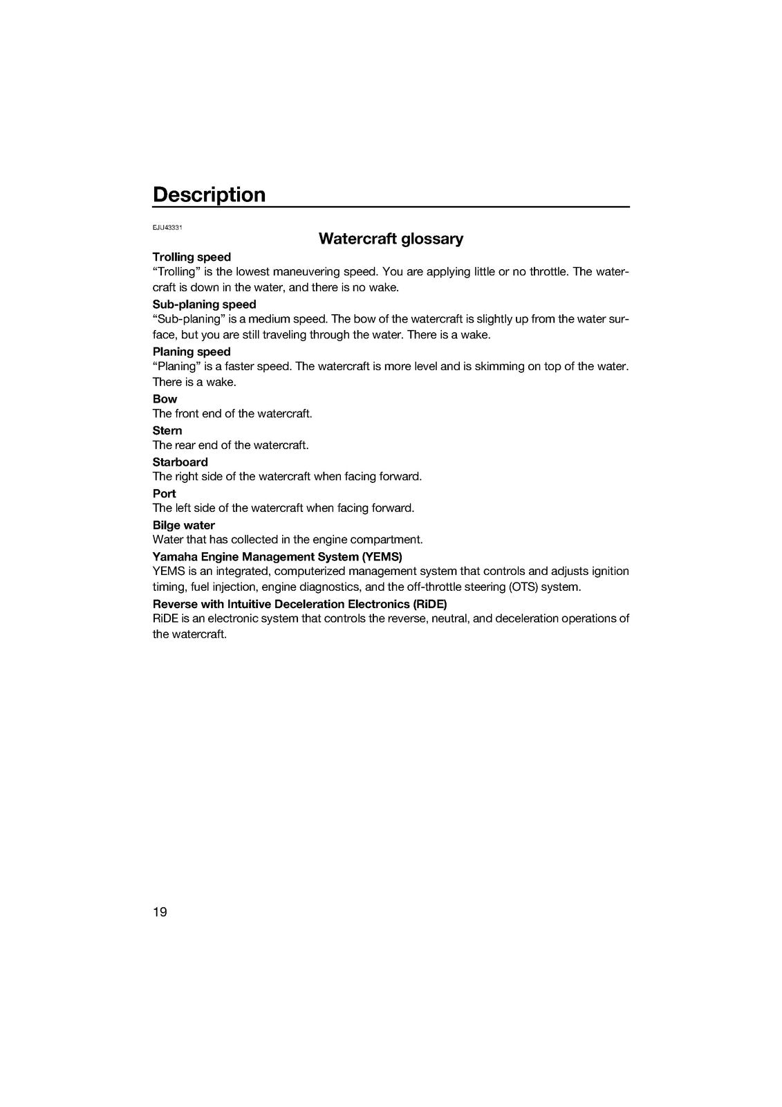 YAMAHA 2022 WaveRunner EX EX Sport EX Deluxe EX Owners Operators Manual - BOUND