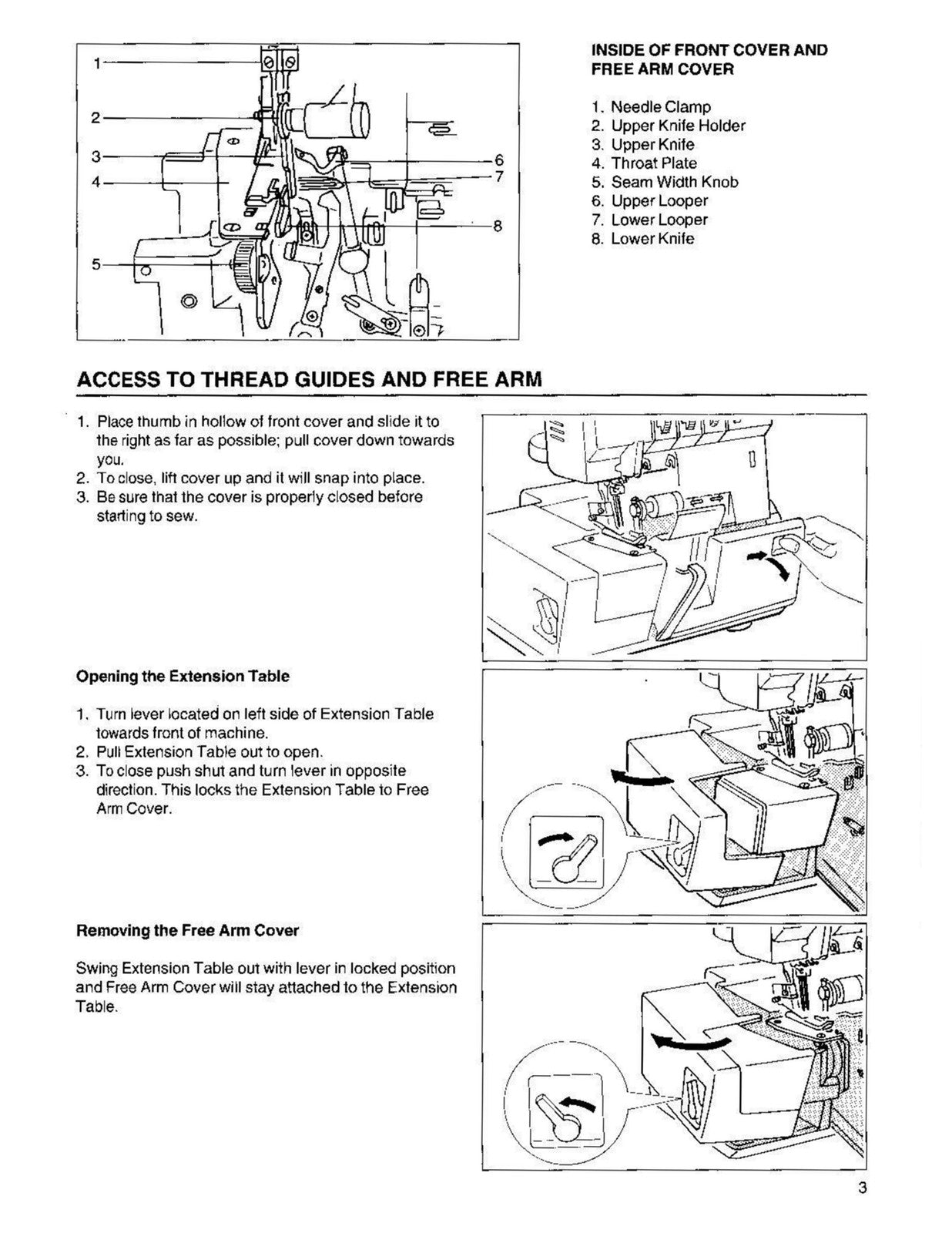 E-Z LOCK EZ100 Serger Instruciton Manual - STEEL WIRE BOUND - PROTECTIVE COVERS
