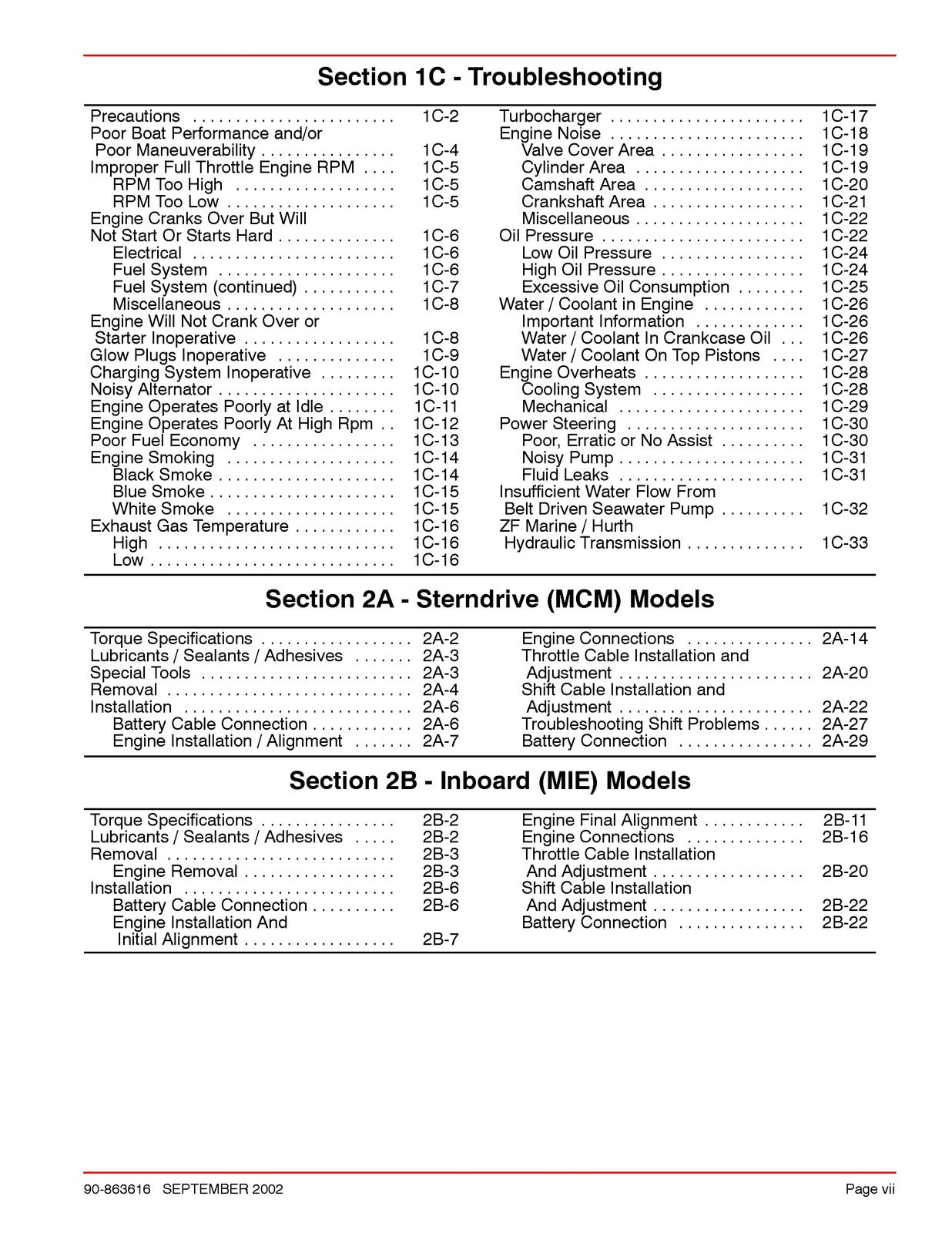 MERCURY MERCRUISER D42L Diesel Engine Service Manual 2002 - WIRE BOUND - COVERS