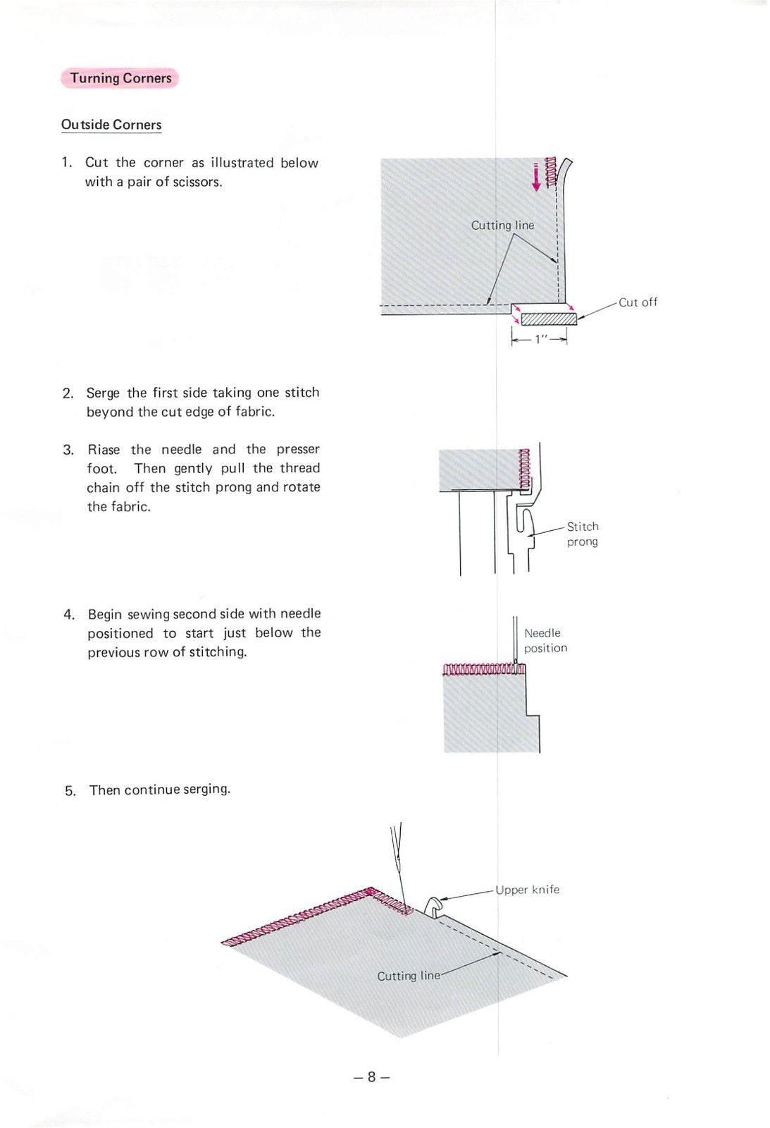 NEW HOME Combi DX Serger Instruction Manual - STEEL WIRE BOUND - TOUGH COVERS