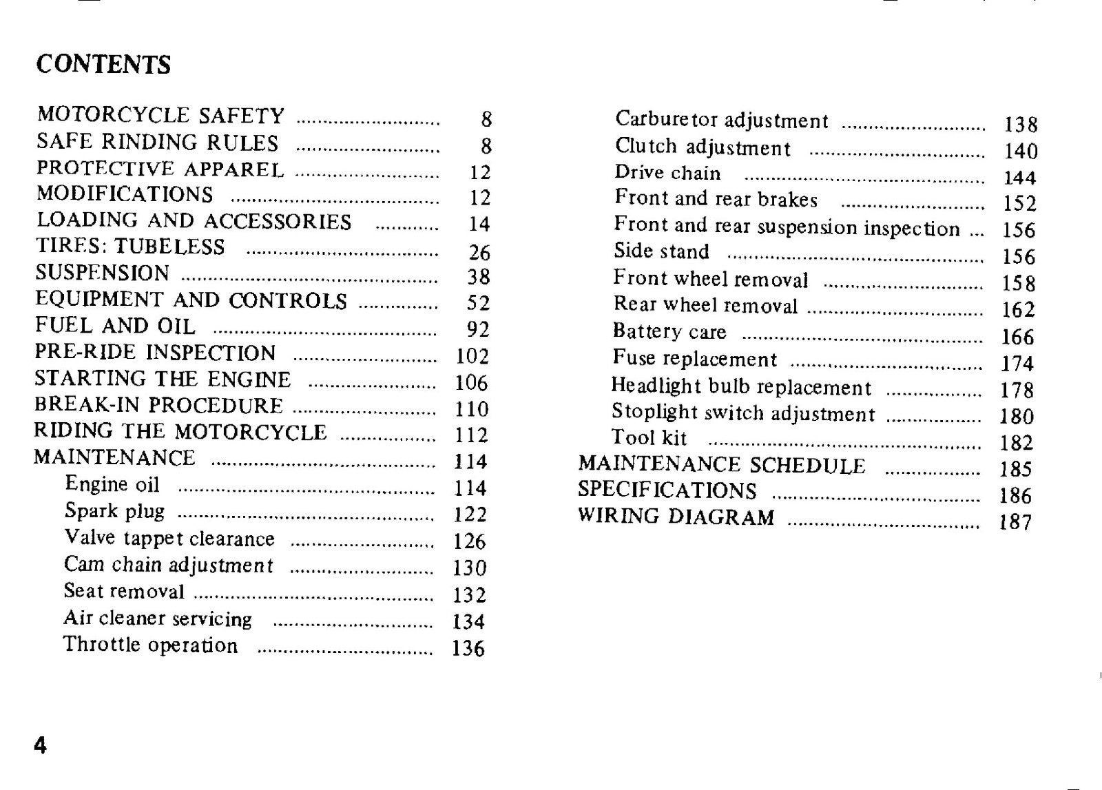 HONDA CBX Owners Manual - BOUND - COVERS - XL FOLDOUT PAGES