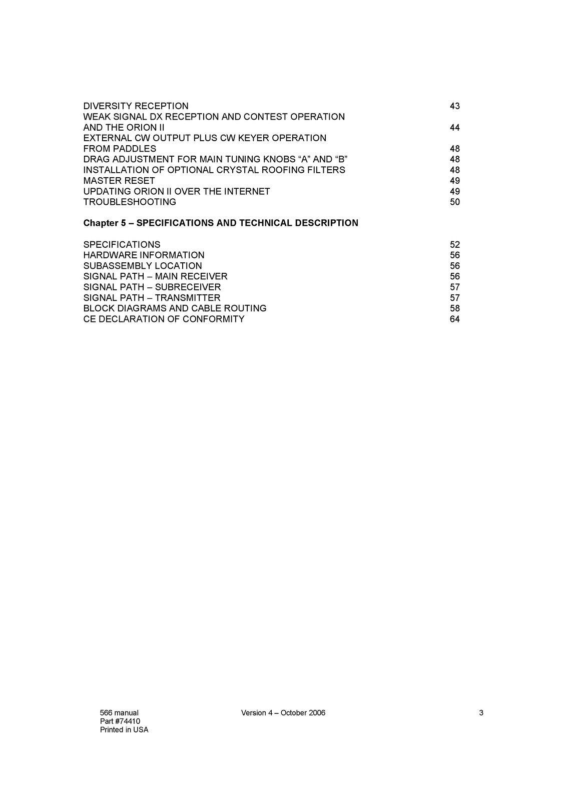TEN TEC Orion 2 Model 566 Radio Transceiver Operators Manual - WIRE BOUND