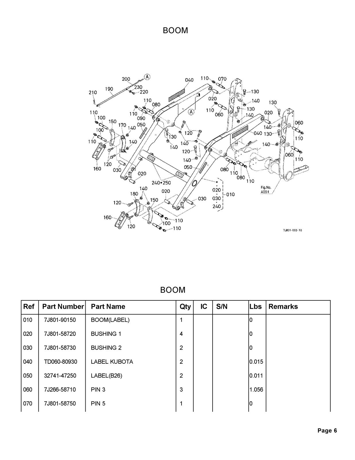 KUBOTA B26 TL500 Loader Illustrated Parts List Manual - WIRE BOUND - COVERS