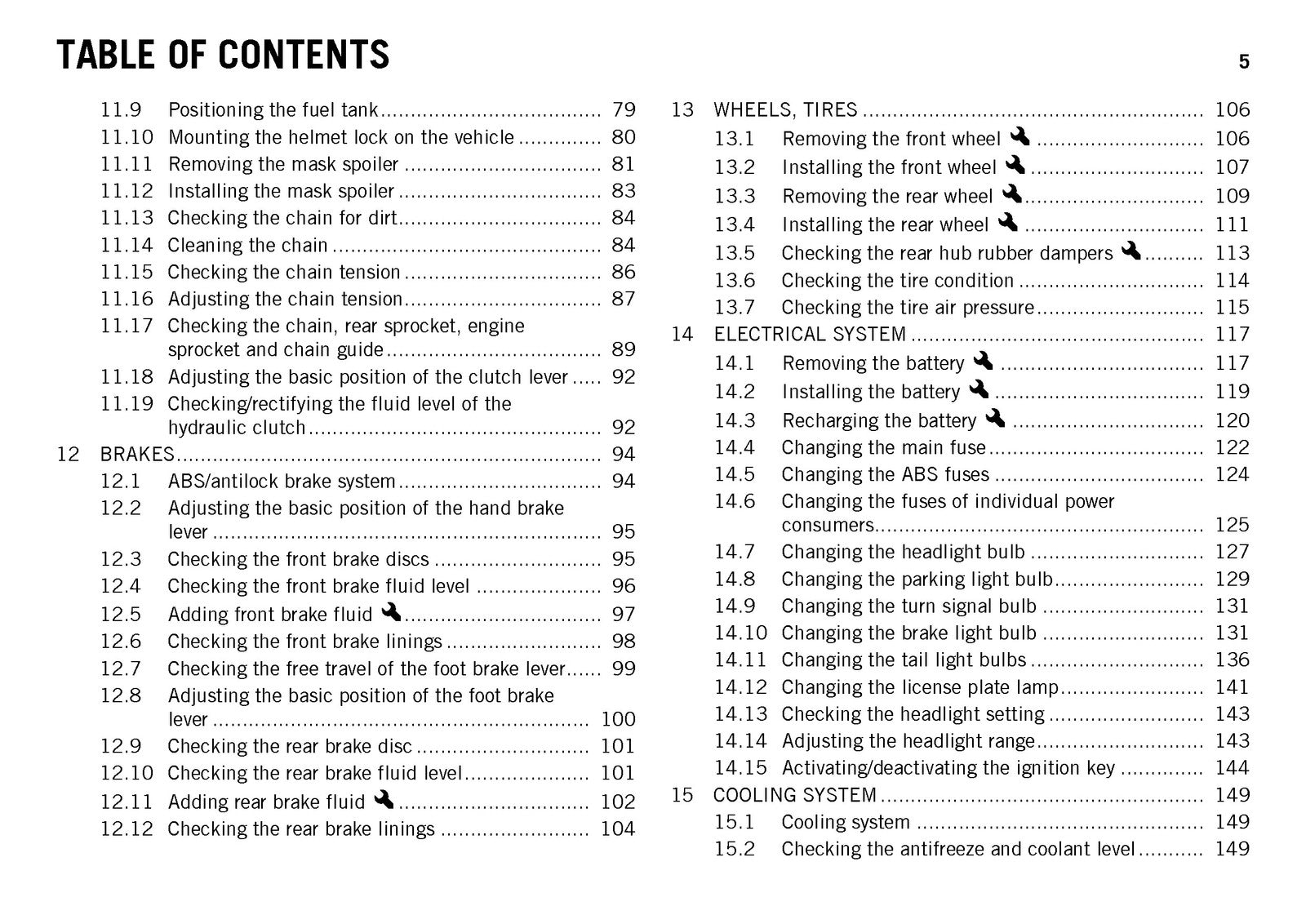KTM 990 Supermoto T Owners Manual 2013 - STEEL WIRE BOUND - PROTECTIVE COVERS