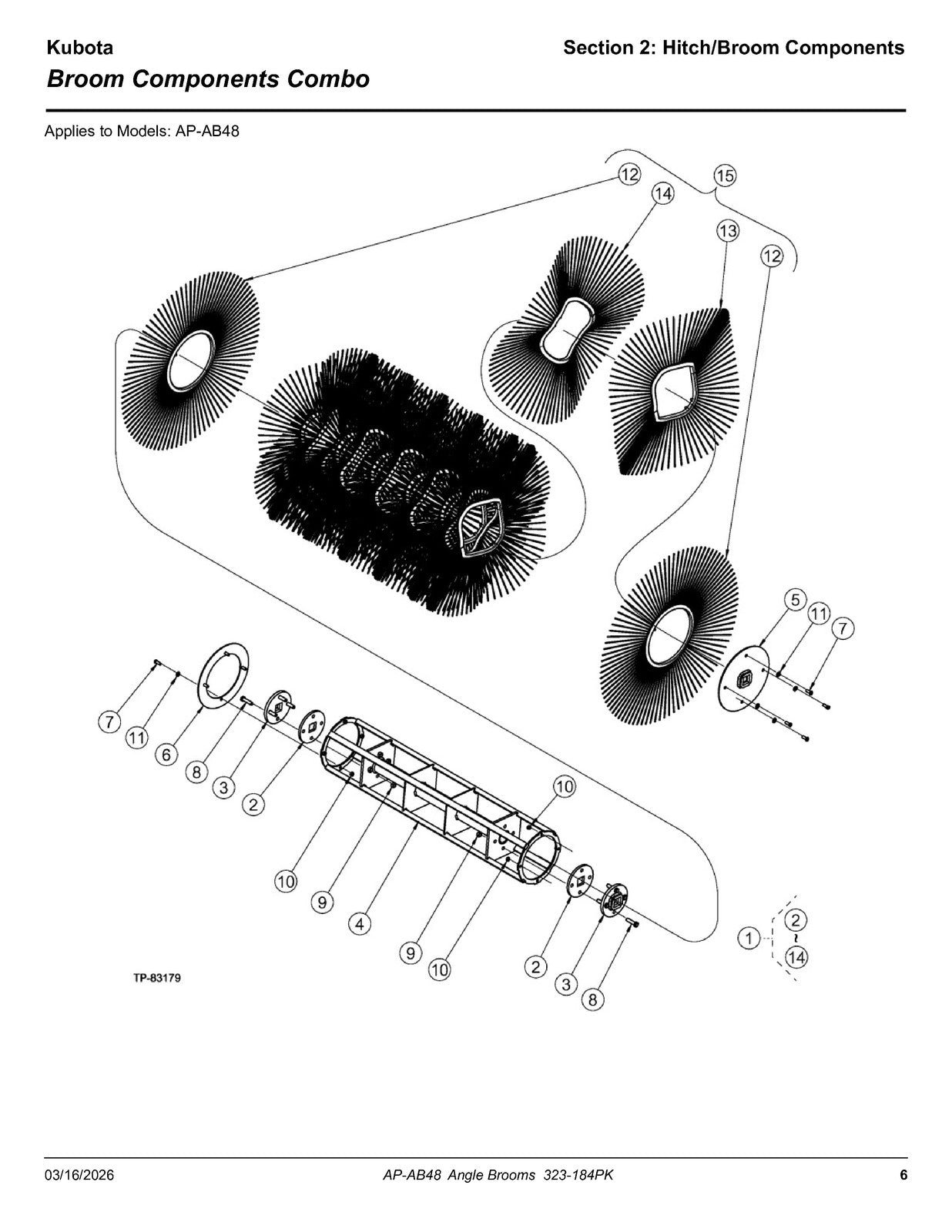 LAND PRIDE AB48 Angle Broom Parts Manual 2026 - STEEL WIRE BOUND - TOUGH COVERS
