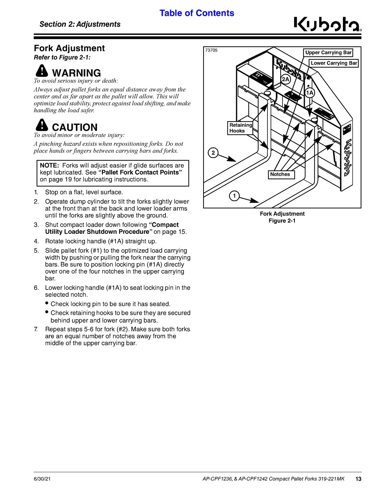 LAND PRIDE CPF12 Series Compact Pallet Forks Operators Manual - WIRE BOUND