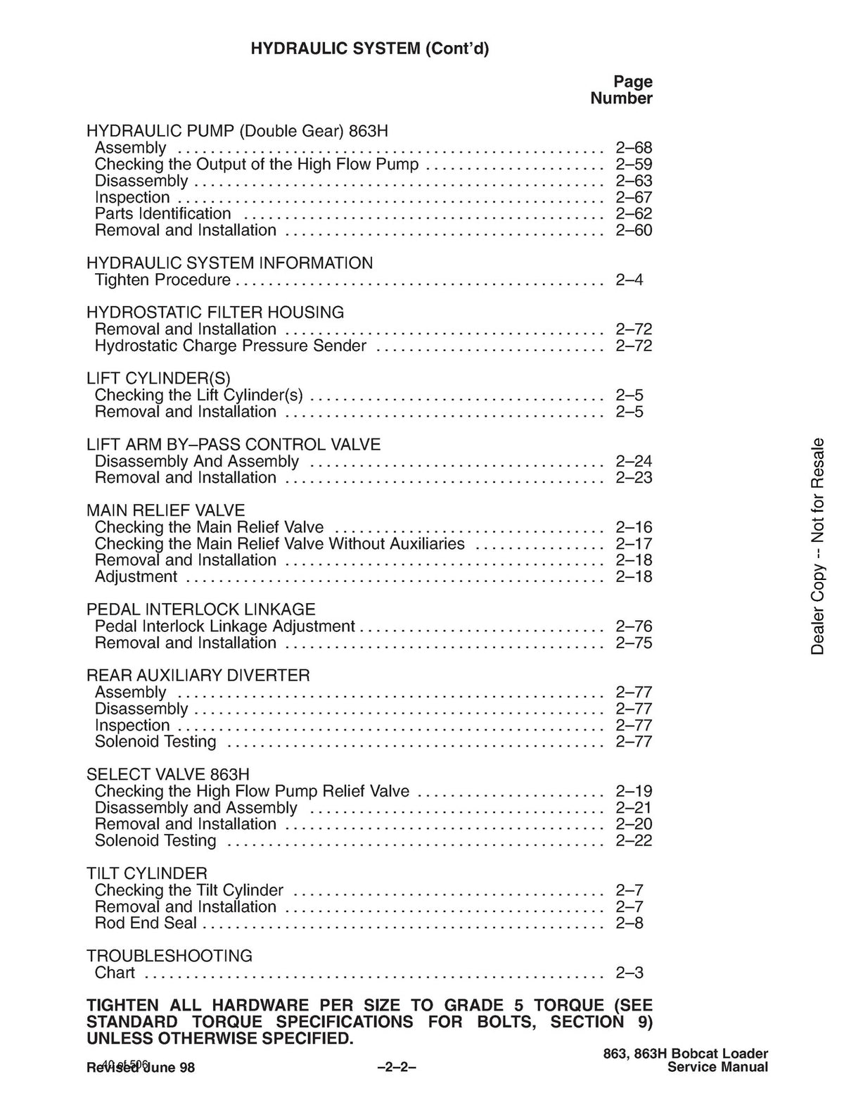 BOBCAT 863 & 863 High Flow Skid Steer Service & Parts Manual BUNDLE - WIRE BOUND