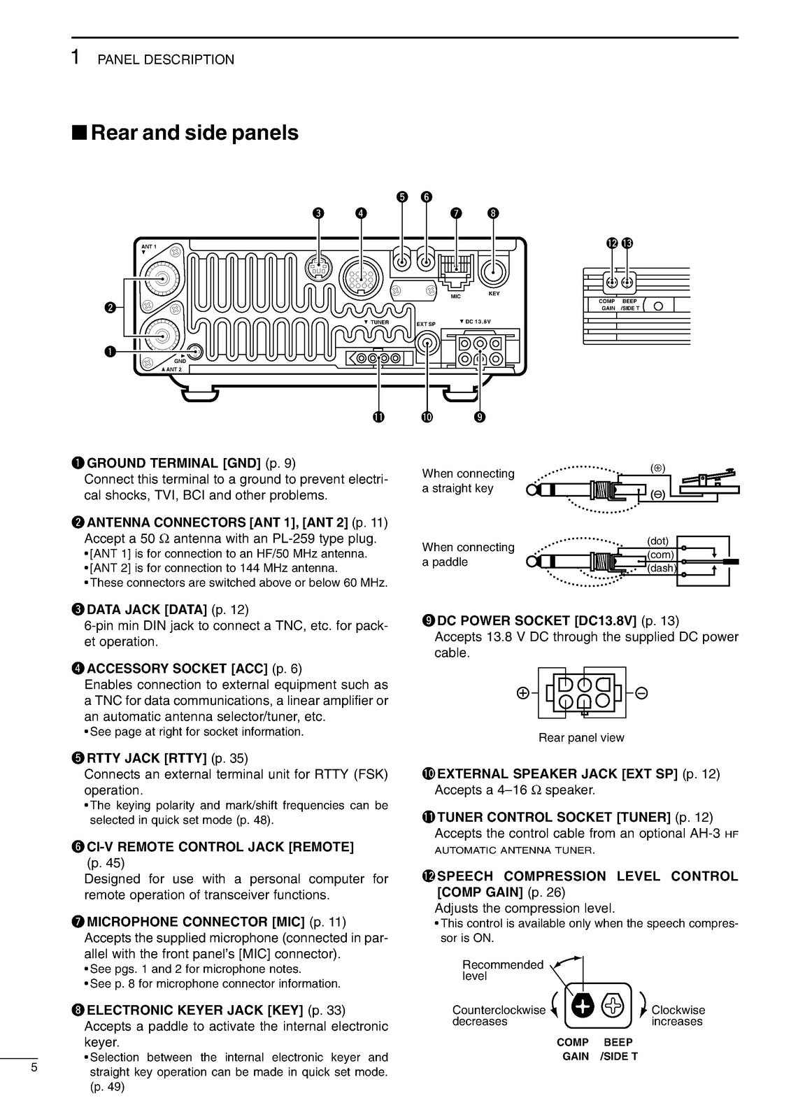 ICOM IC-706MKIIG HF VHF UHF Transceiver Instruction Manual - WIRE BOUND - COVERS