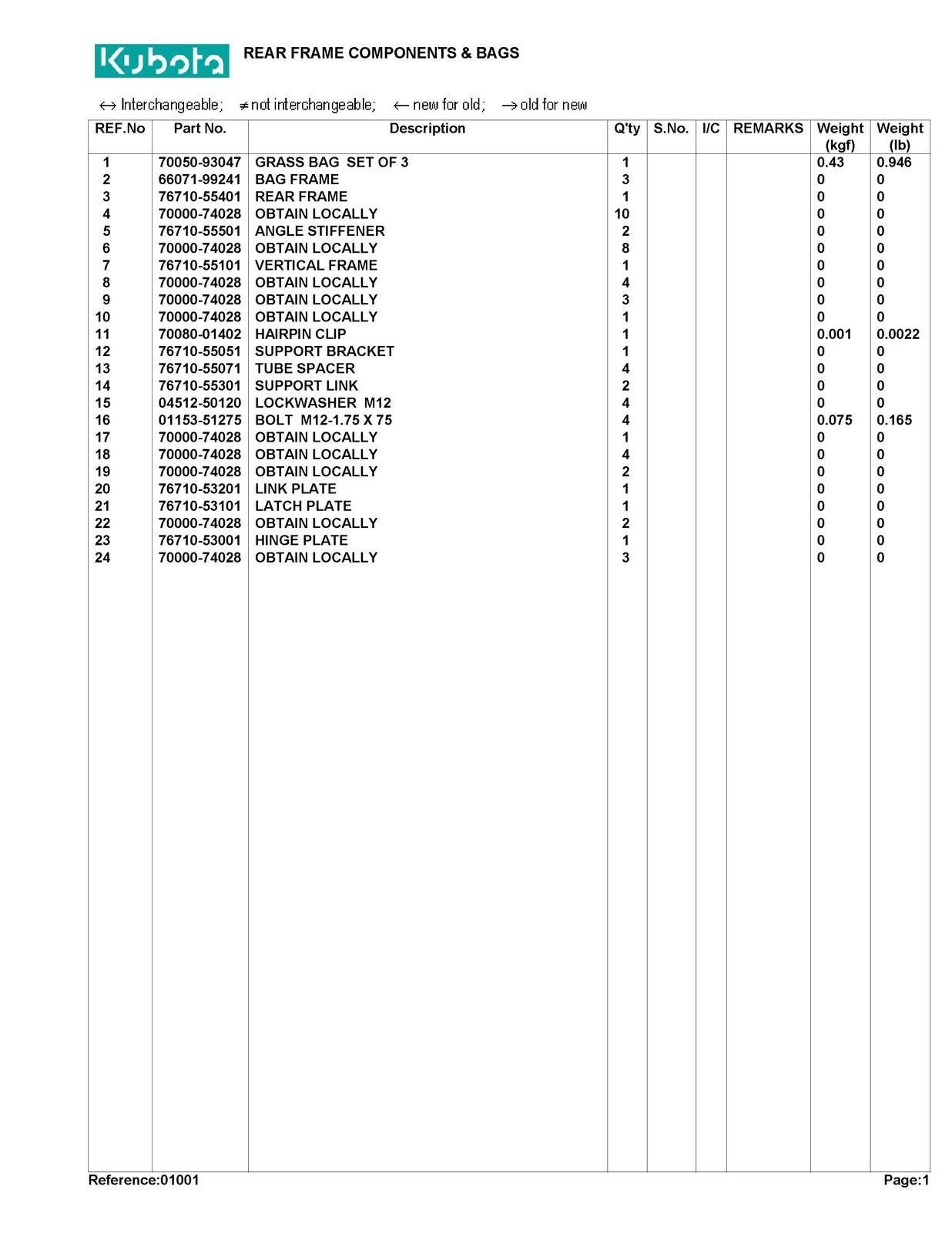 KUBOTA GC60B Parts Manual - STEEL WIRE BOUND - PROTECTIVE COVERS