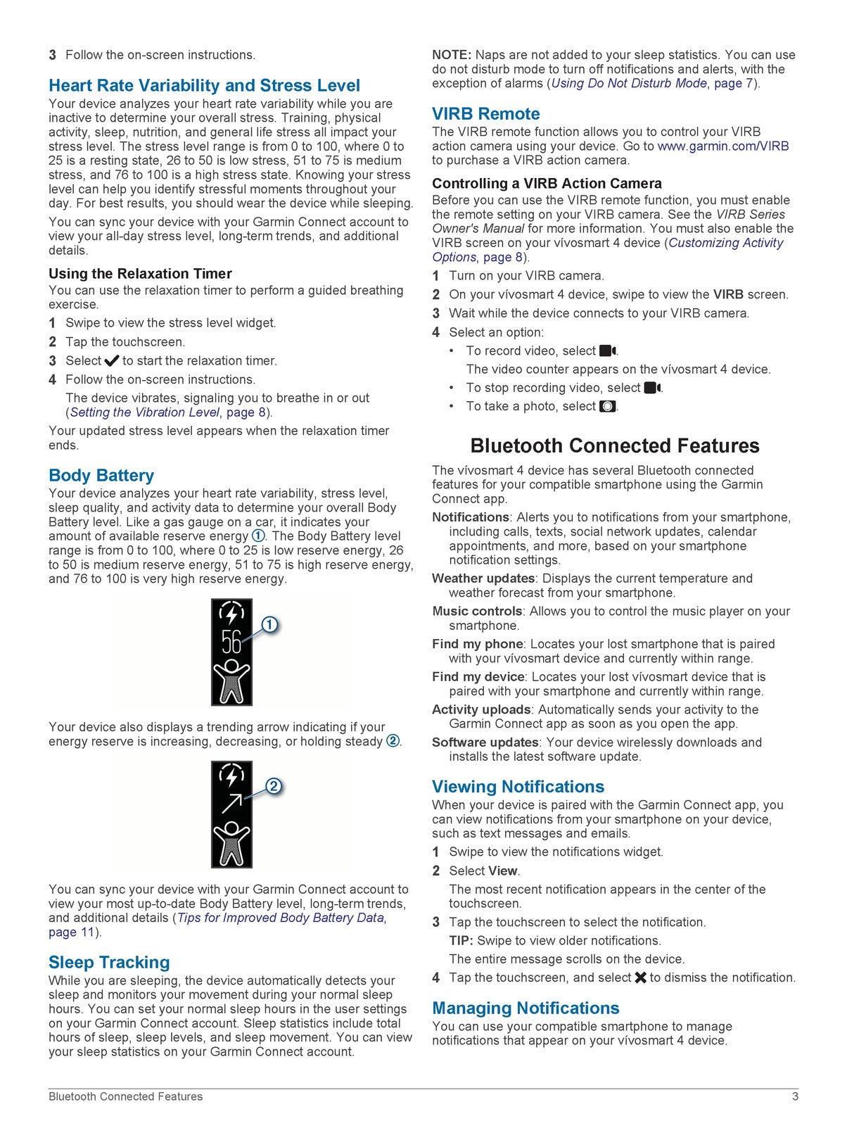 GARMIN Vivosmart 4 Owners Manual - STEEL WIRE BOUND - PROTECTIVE COVERS