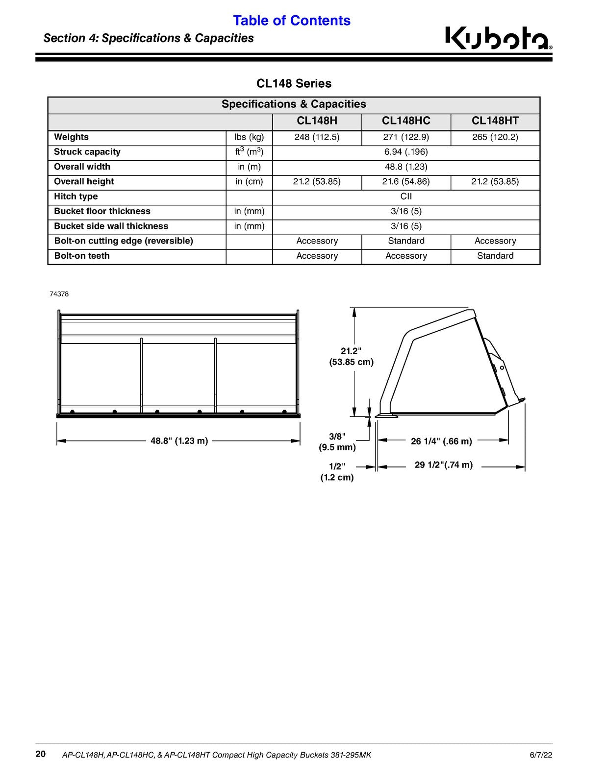 LAND PRIDE CL Series Compact Buckets Operators Manual - WIRE BOUND - COVERS