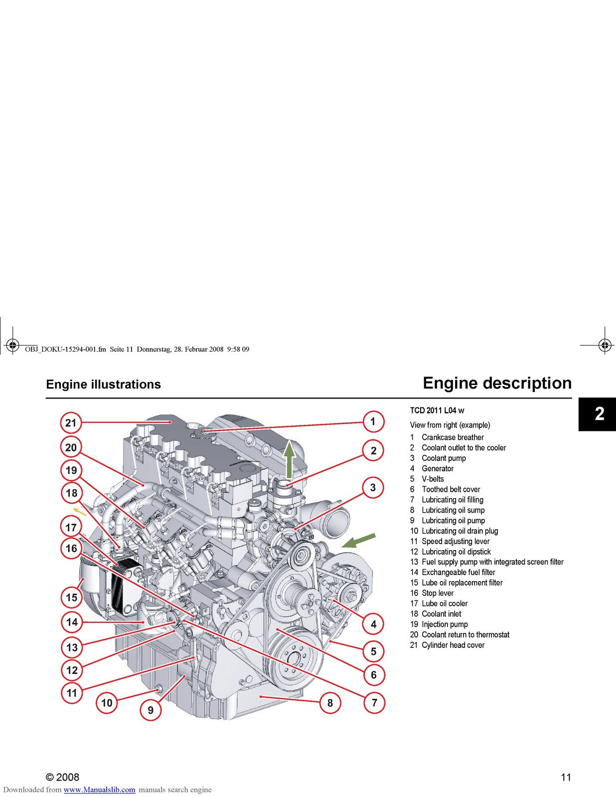 DEUTZ D TD TCD 2011 L01 L02 L03 L04 Engine Operation Manual 2011 - WIRE BOUND